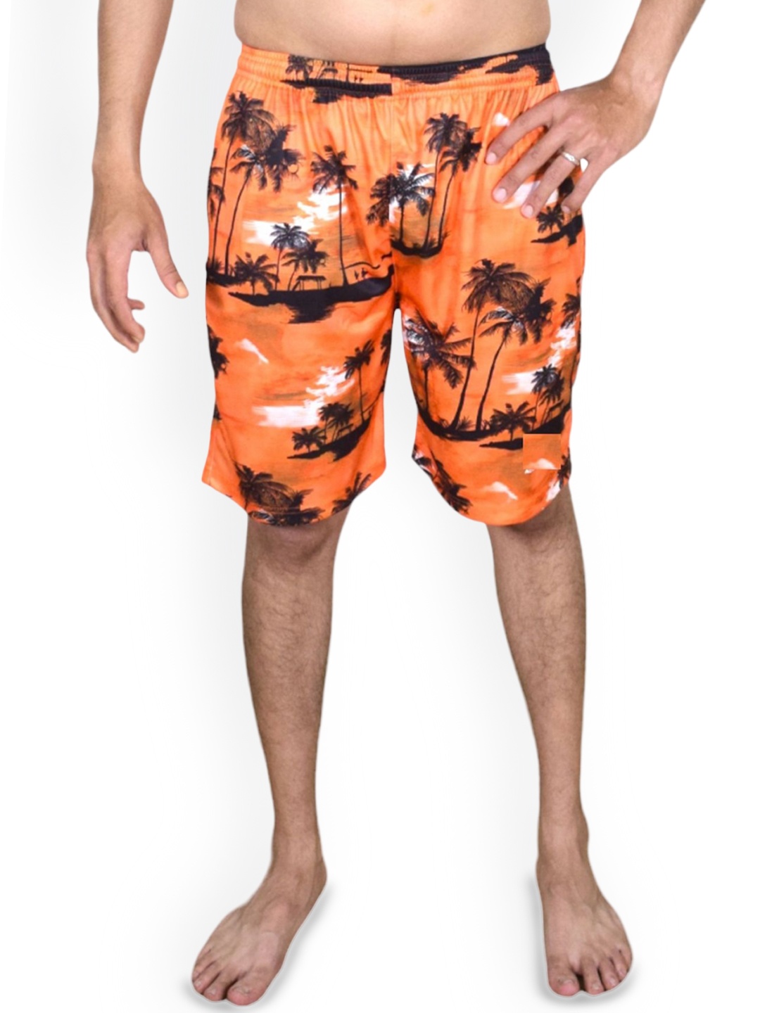 

Aqua Holic Men Printed Swim Shorts, Orange