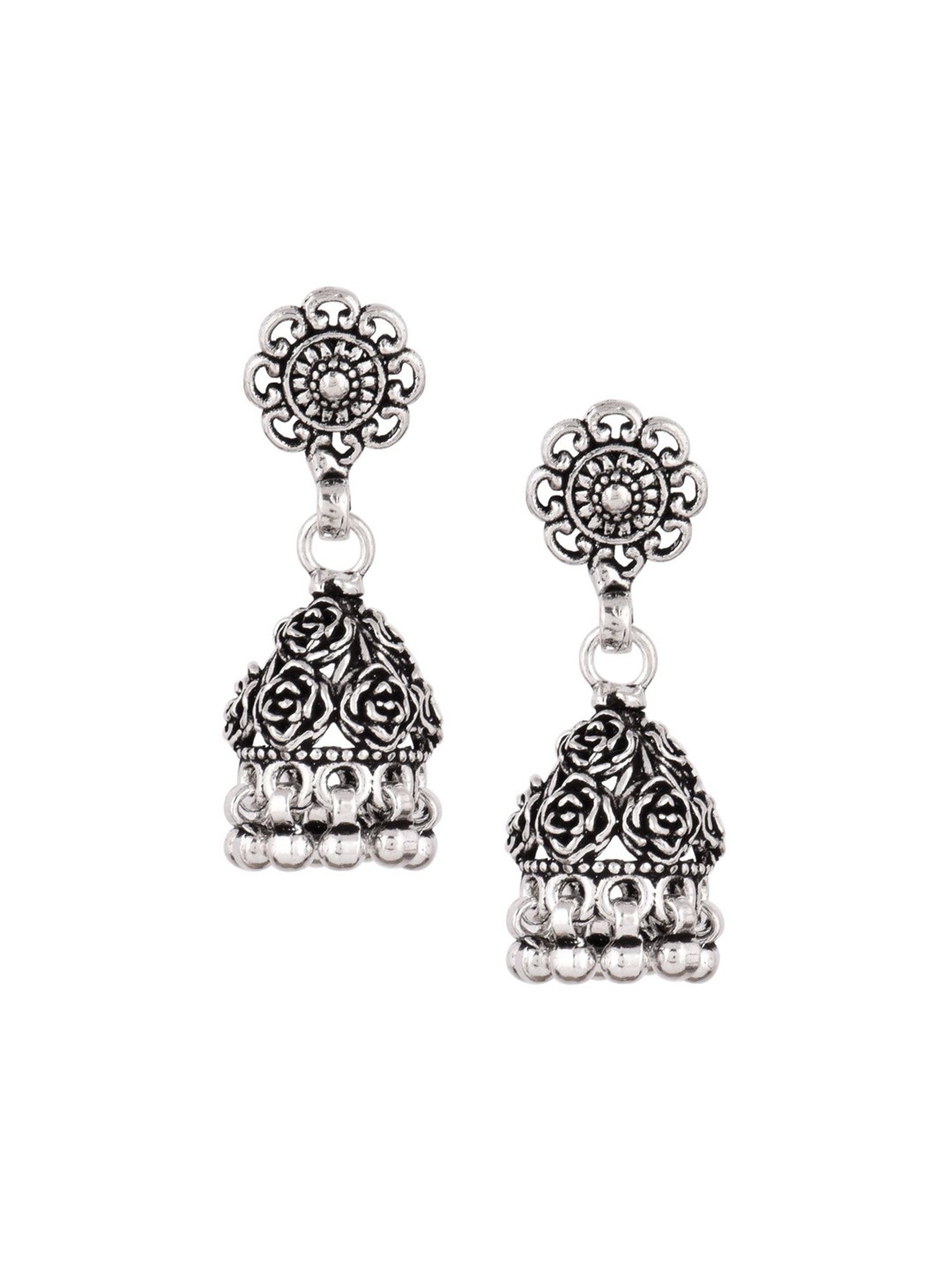 

Indianshelf 92.5 Sterling Silver Contemporary Jhumkas
