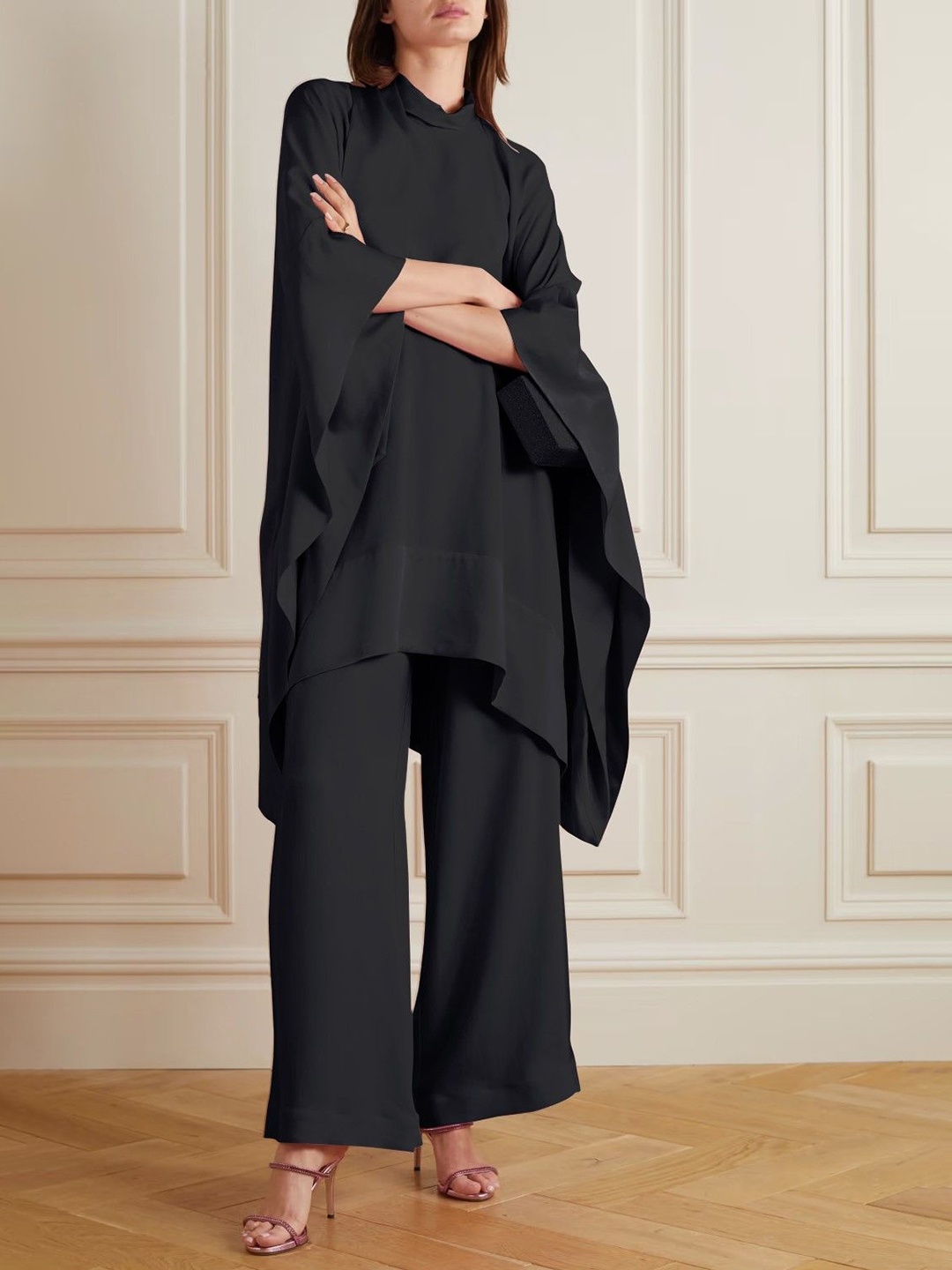 

AUTUMN LANE Pure Cotton Tunic & Trousers Co-Ords, Black