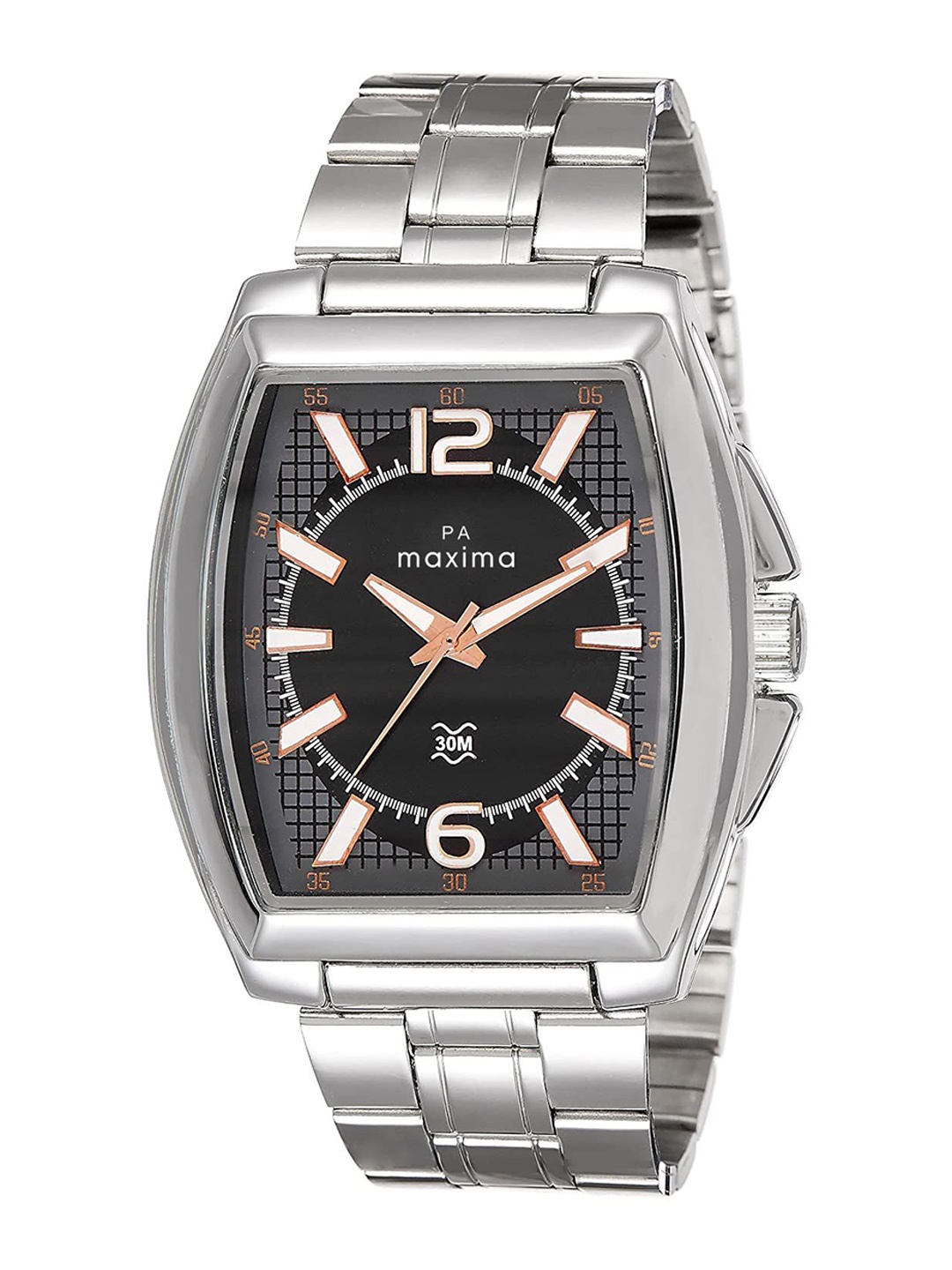 

maxima Men Dial & Stainless Steel Straps Analogue Watch 38151CAGI, Black
