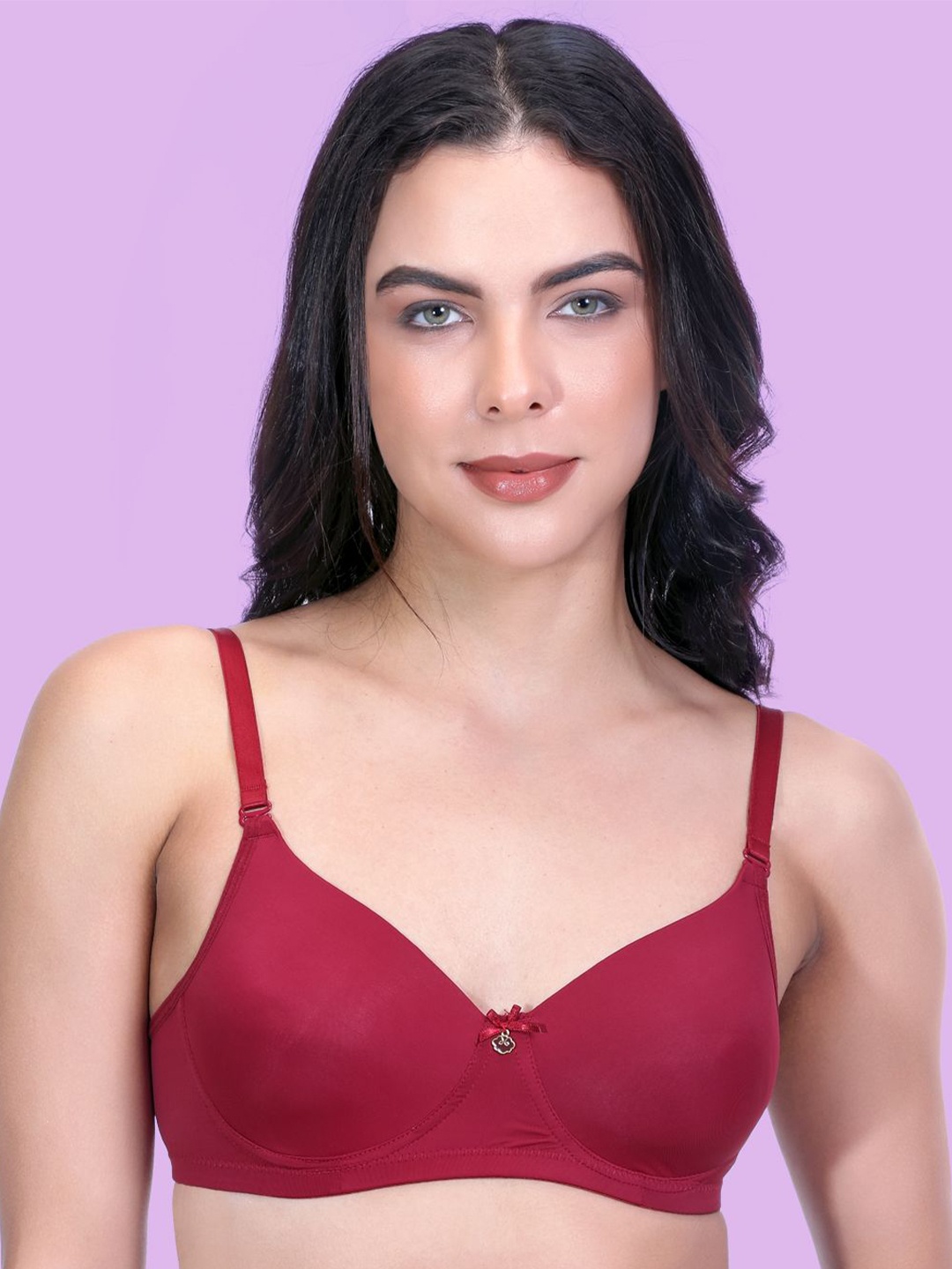 

Amour Secret Women's Lightly Padded Solid T-shirt Bra PD731N_Crl_30B, Maroon