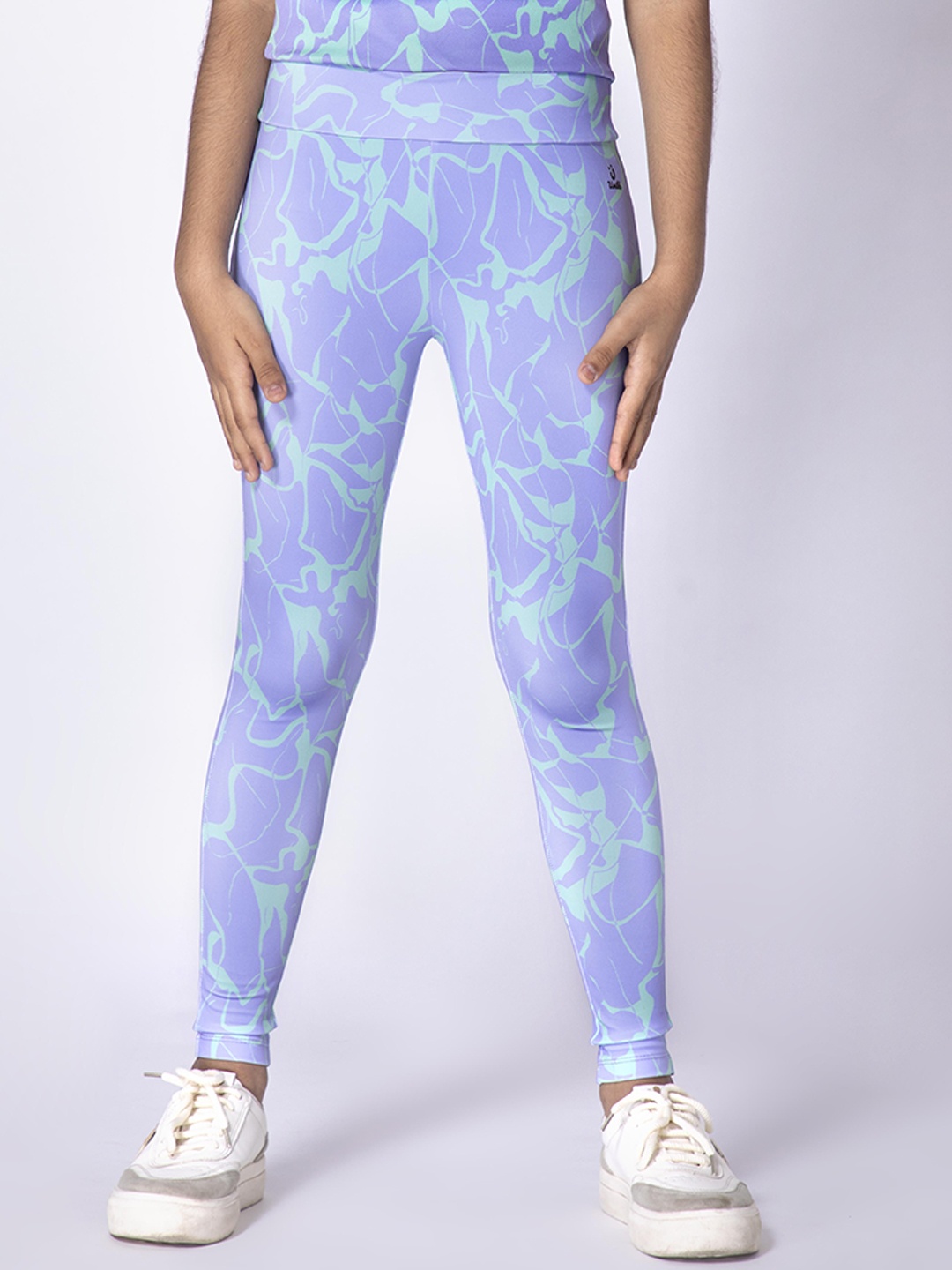 

UMILDO Girls Abstract High-Rise Skinny-Fit Tights, Lavender