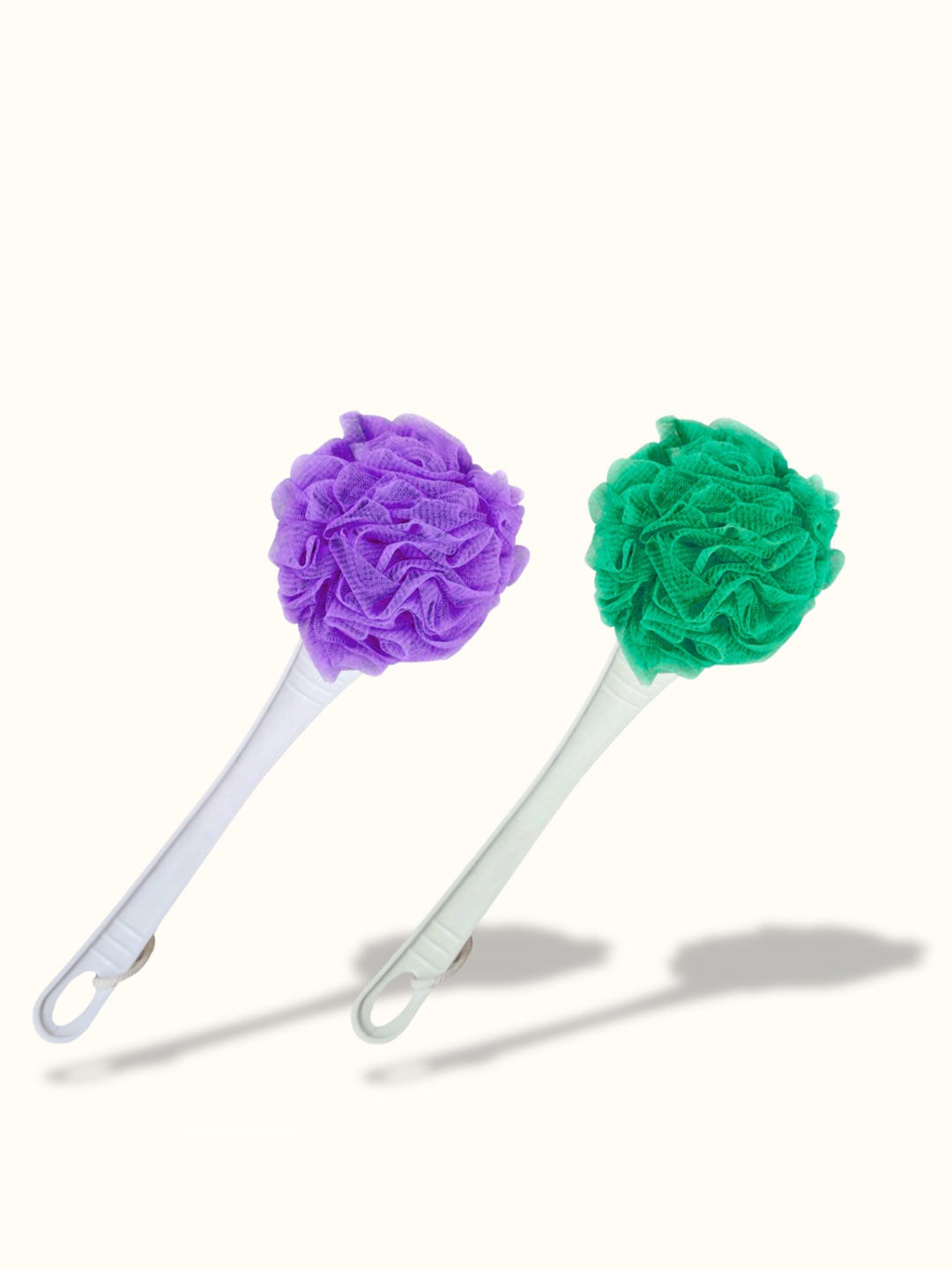 

CareDone Set Of 2 Large Bath Puff Loofah Sponge With Long Handle, Purple