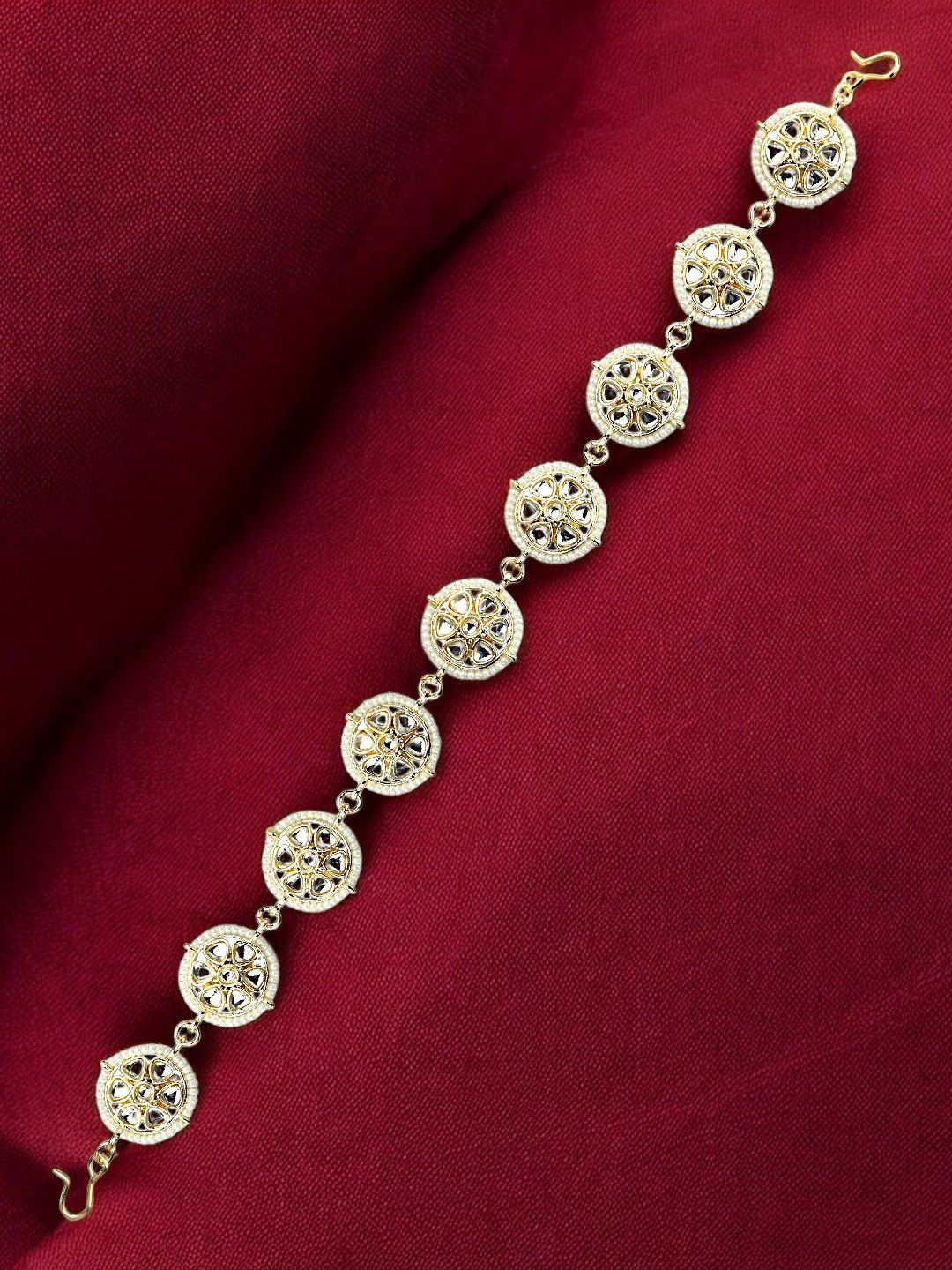 

9blings Gold-Plated Kundan Studded Matha Patti