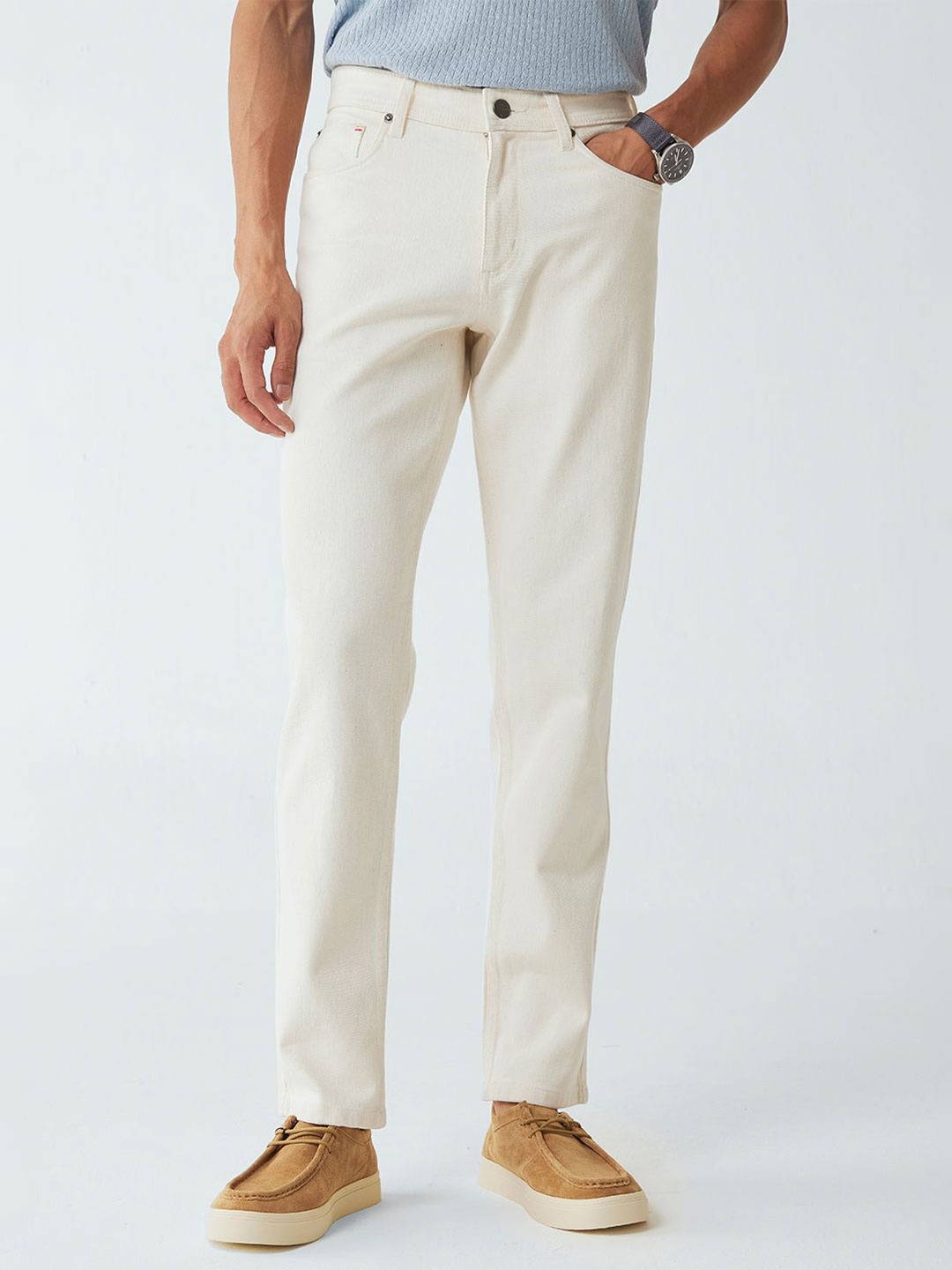 

Andamen Original Men Slim Fit Jeans, Off white