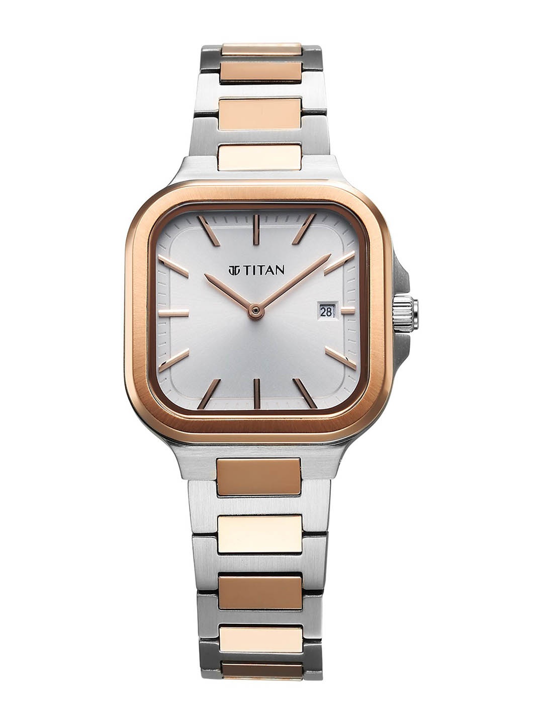 

Titan Women Slim Square Quartz Analogue Watch - 95291KM01, White