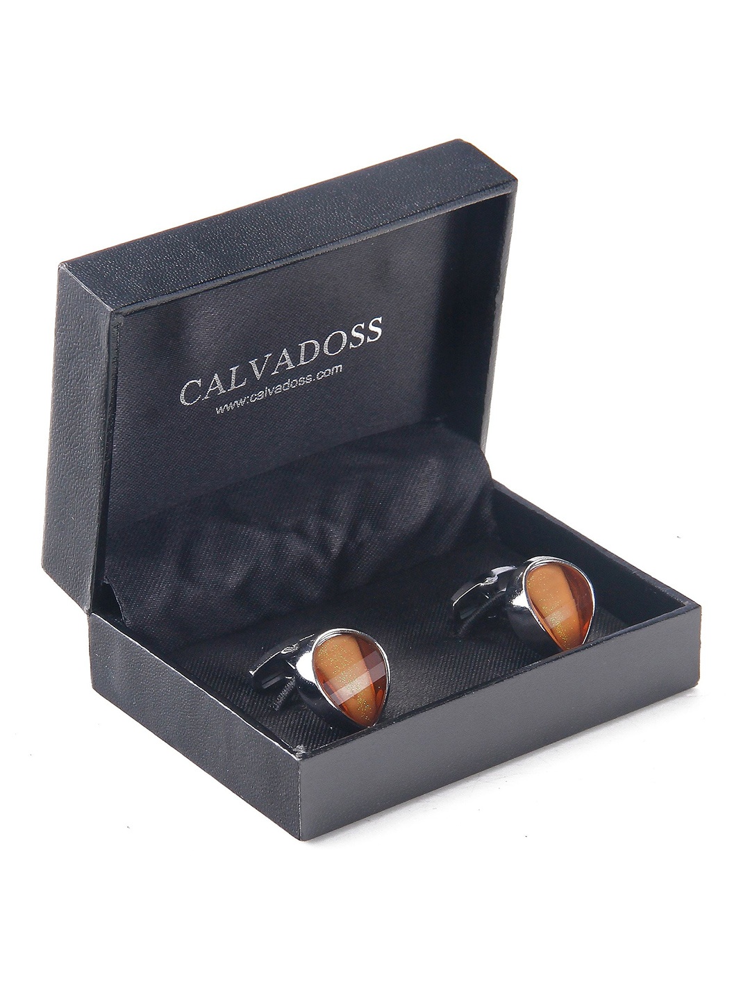 

Calvadoss Men Geometric Cufflink, Black