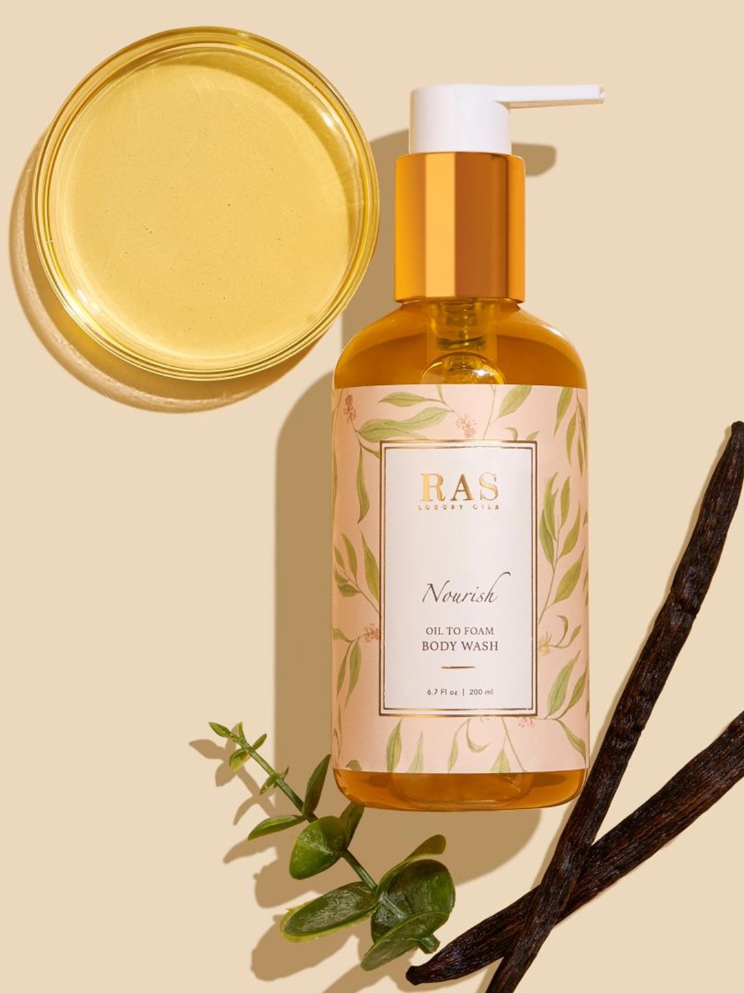 

RAS LUXURY OILS Nourish Oil To Foam Body Wash With Argan Oil, Cream