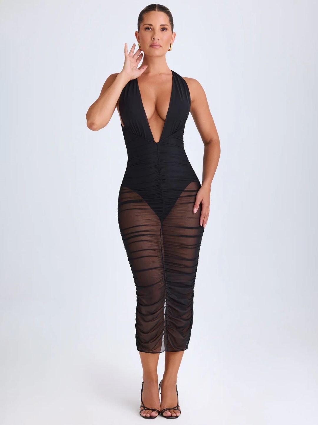 

KPOP Women Solid V-Neck Sleeveless Basic Jumpsuit, Black