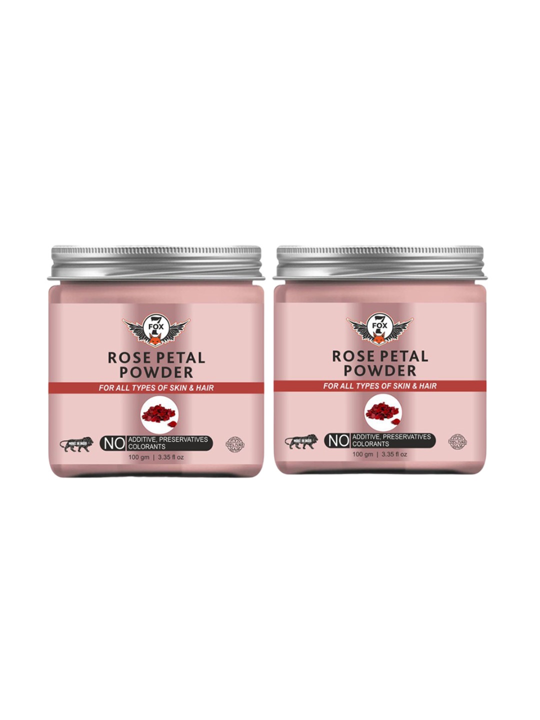 

7 FOX Set Of 2 Rose Petal Powder- 100g Each, Red