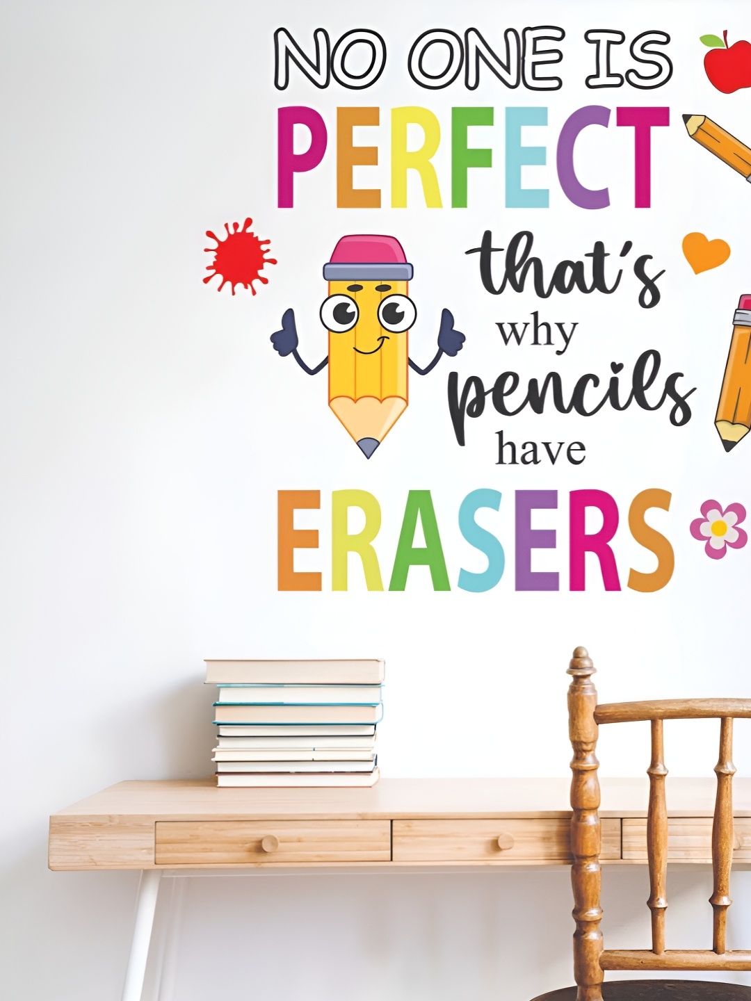 

CVANU Red & Blue Printed Self-Adhesive Wall Sticker