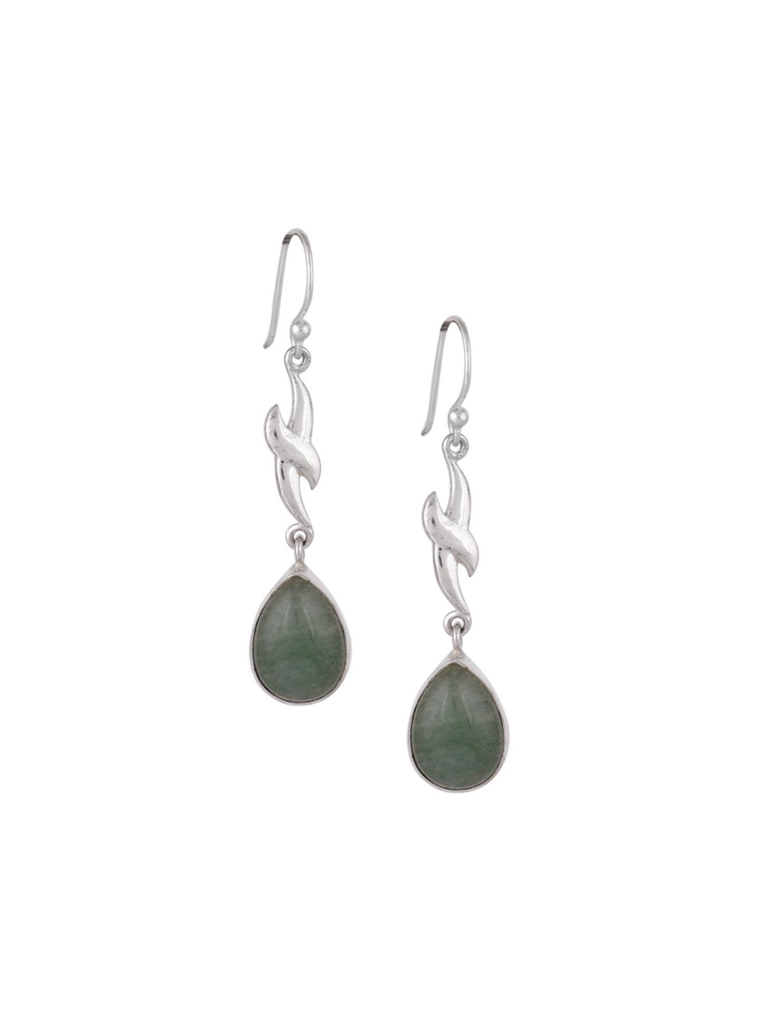 

Indianshelf 92.5 Sterling Silver Stone Studded Contemporary Drop Earrings