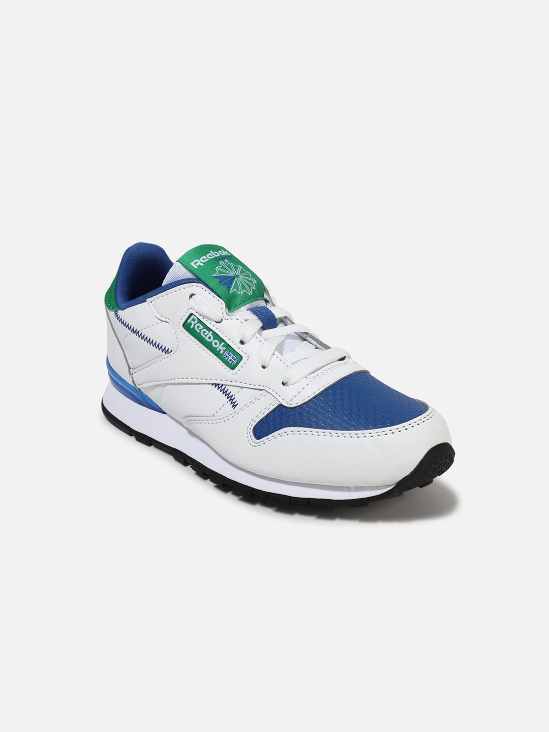 

Reebok Boys Classic Leather Lace-Ups Step N Flash Casual Shoes, White