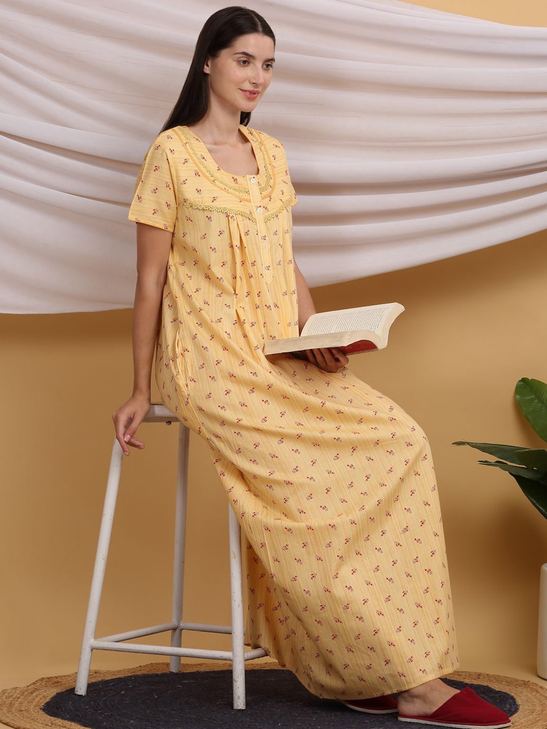 

Sweet Dreams Printed Maxi Nightdress, Yellow