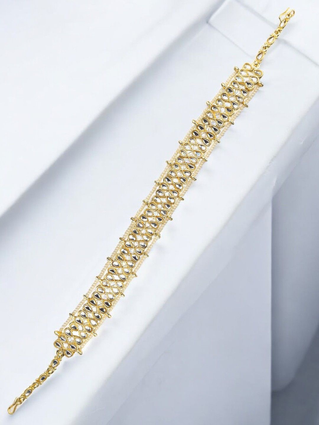 

9blings Gold-Plated Kundan Studded Matha Patti