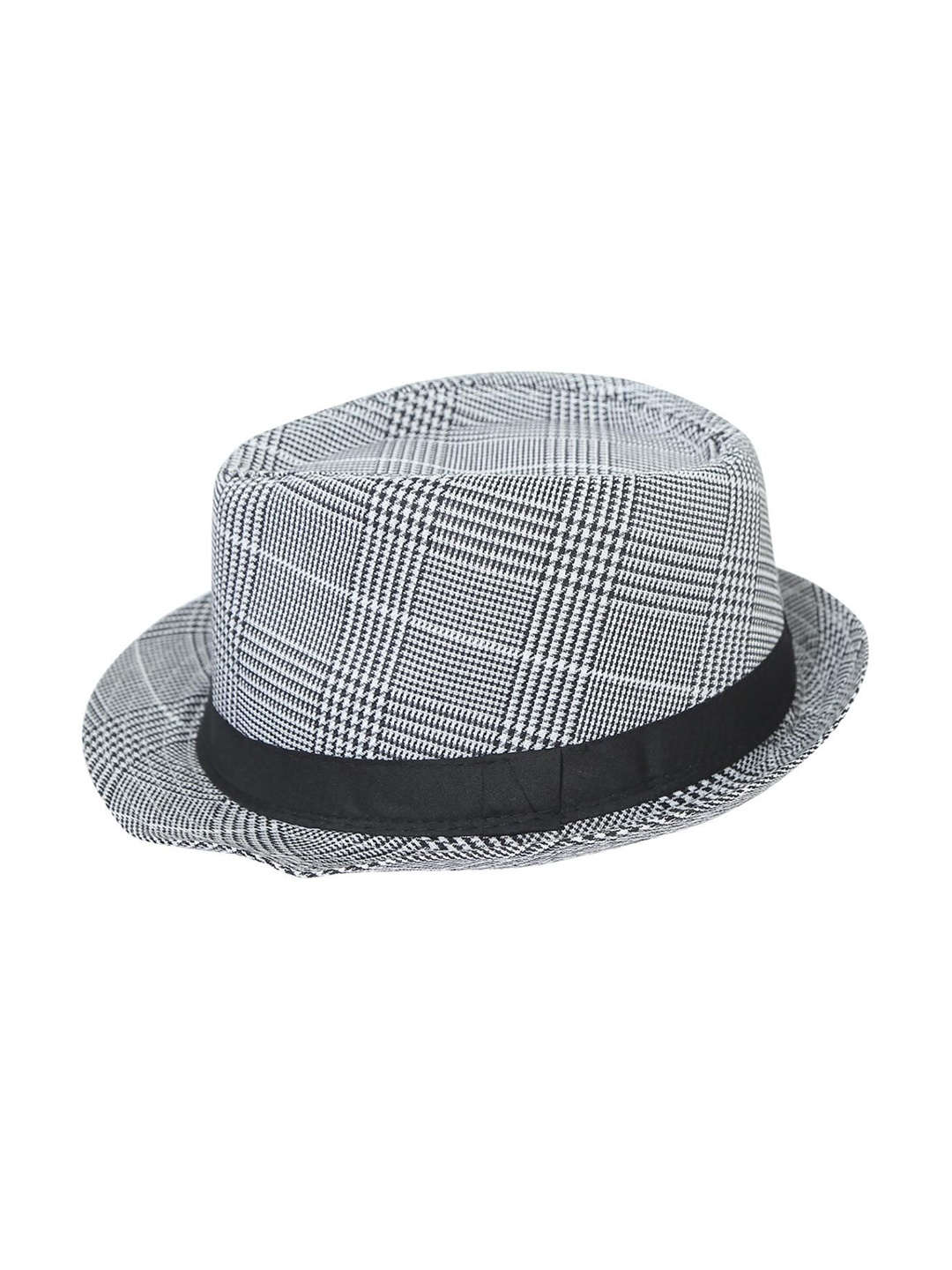 

FabSeasons Unisex White Checked Fedora Hat