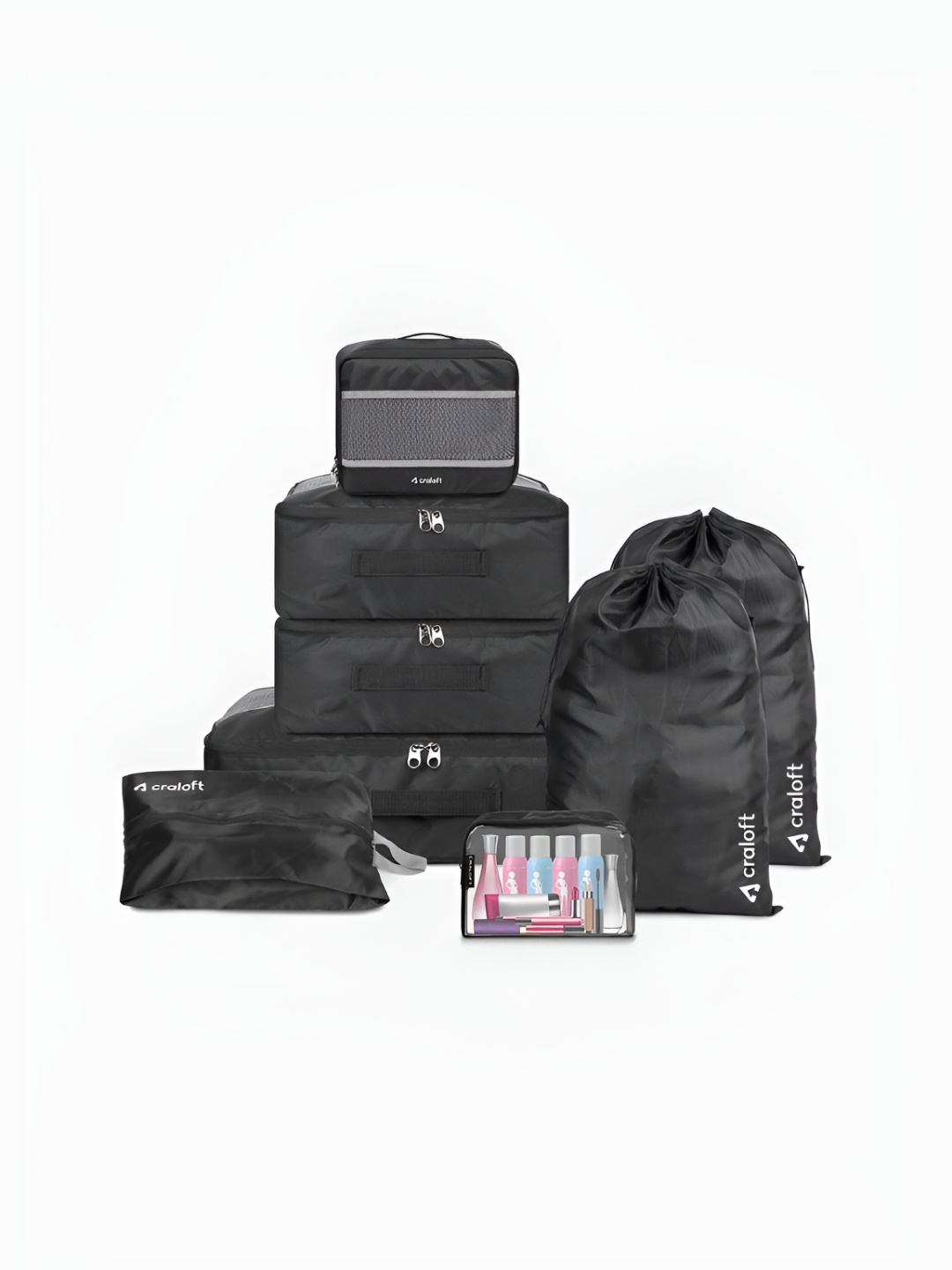 

Craloft Black & Grey 8 Pieces Water Resistant Multi-Utility Organisers