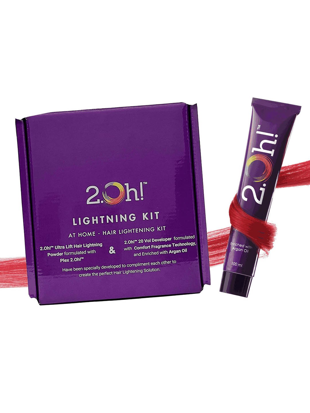 

2.Oh! Hair Bleach Kit + Semi Permanent Hair Colour - 100 ml - Red