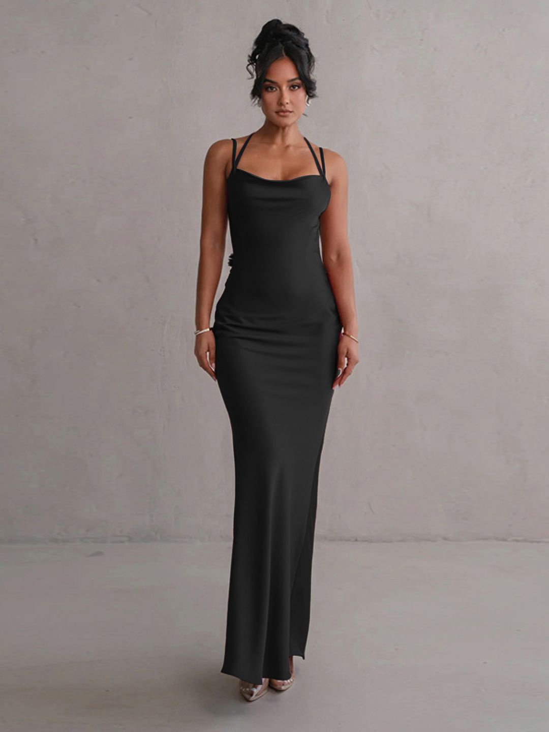 

KPOP Bodycon Maxi Dress, Black