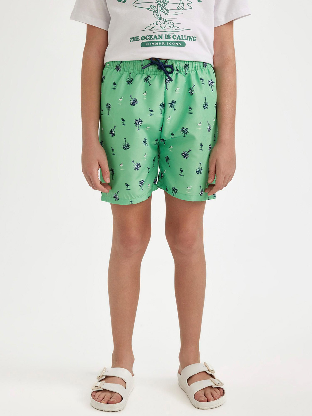 

DeFacto Boys Printed Swim Shorts, Green