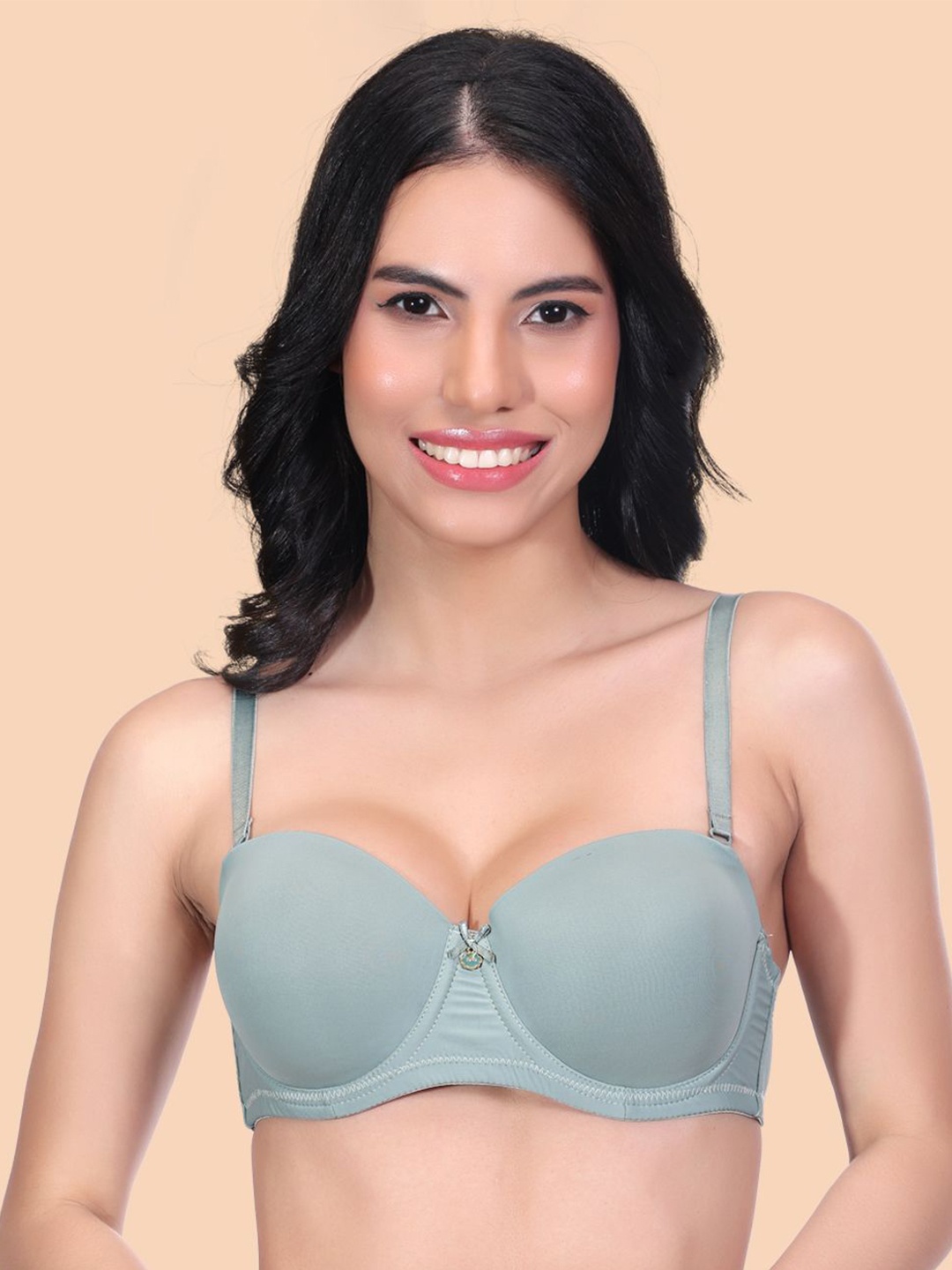 

Amour Secret Medium Coverage Underwired Lightly Padded Push-Up Bra, Green