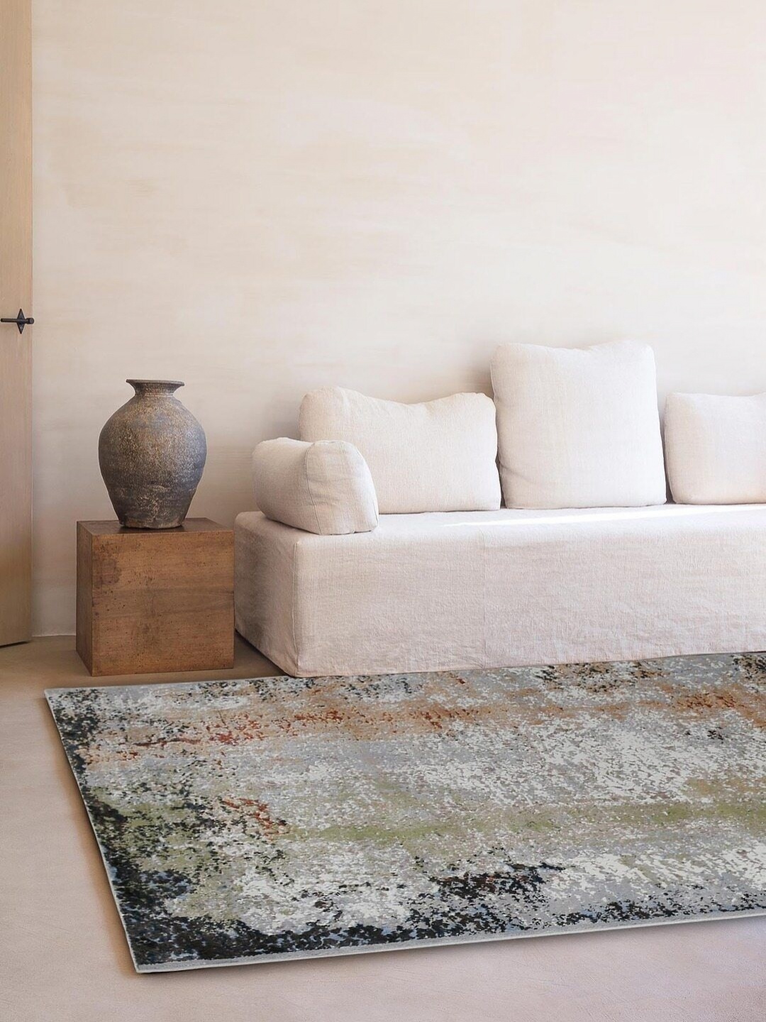 

DDecor Orange & Grey Abstract Printed Anti-Skid Carpets