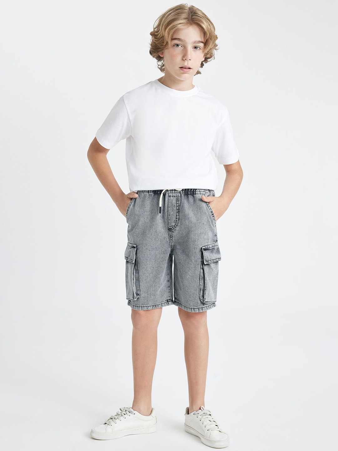 

DeFacto Solid Boys Cotton Denim Shorts, Na