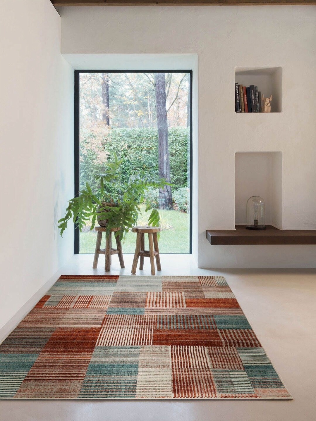 

DDecor Brown & Green Striped Anti-Skid Carpet