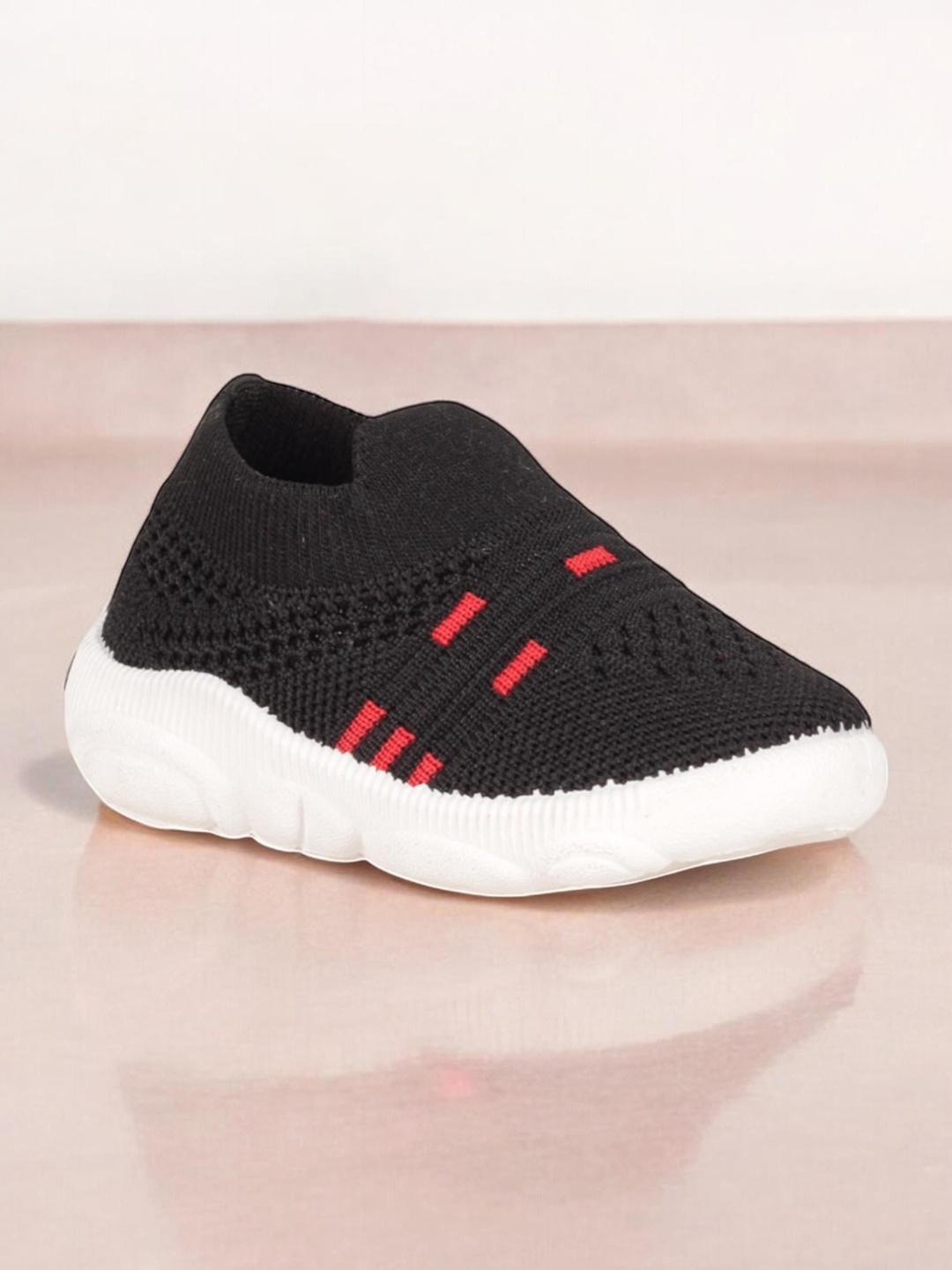 

Lil Lollipop Unisex Kids Woven Design Slip-On Sneakers, Black