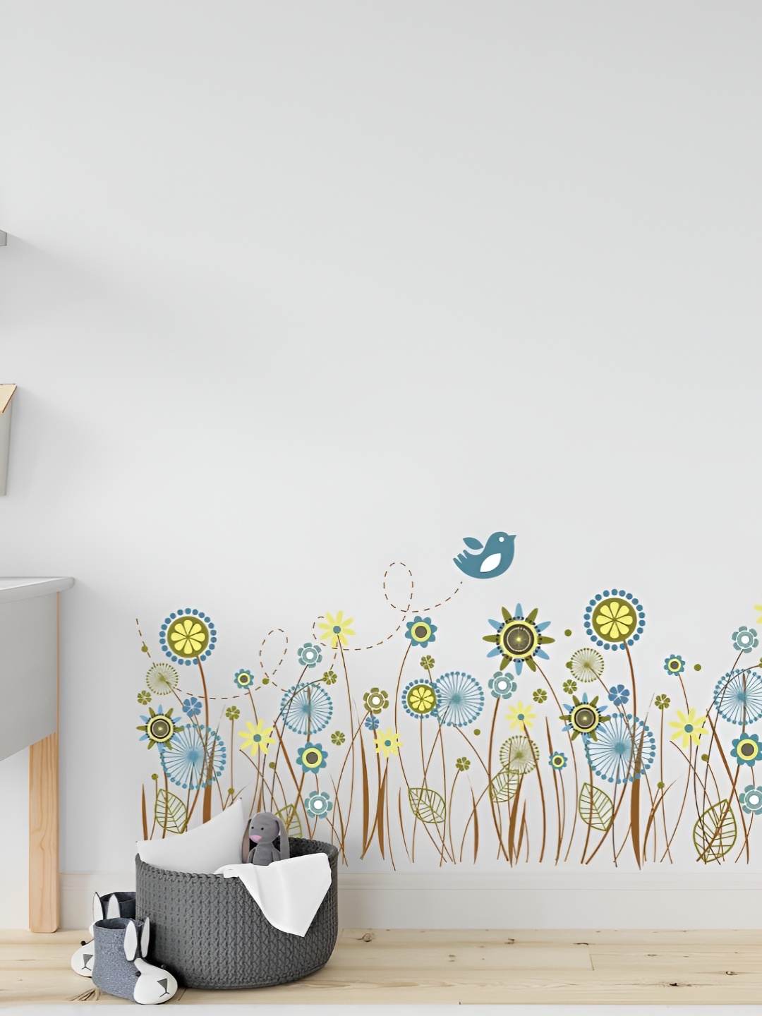 

CVANU Brown & Blue Printed Self-Adhesive Wall Sticker