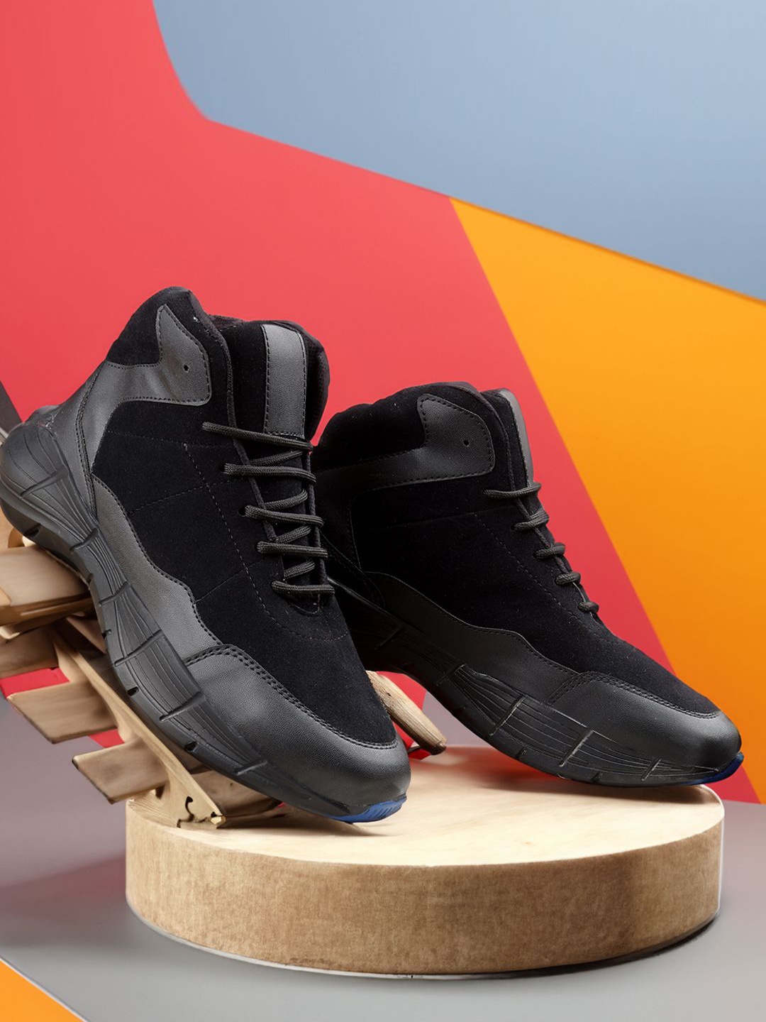 

Mr.wonker Men Colourblocked Sneakers, Black