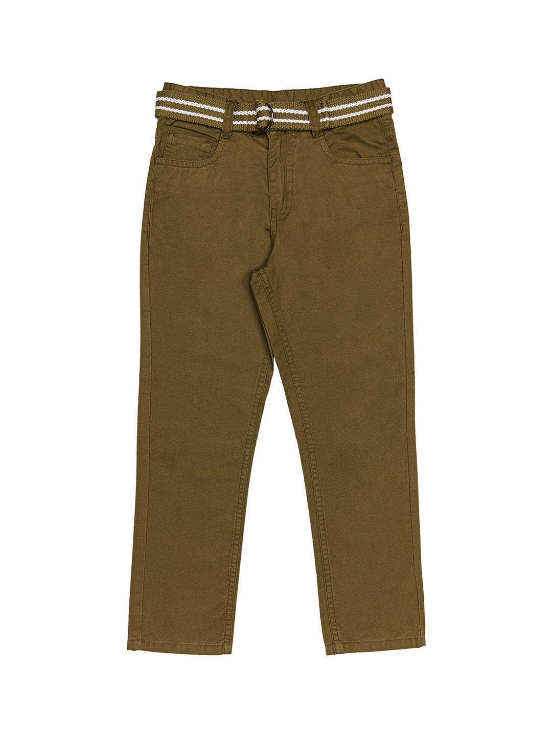 

H By Hamleys Boys Solid Regular Fit Mid-Rise Trousers, Olive