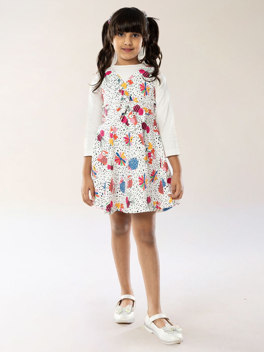 

BAESD Girls Abstract Printed A-Line Dress, White