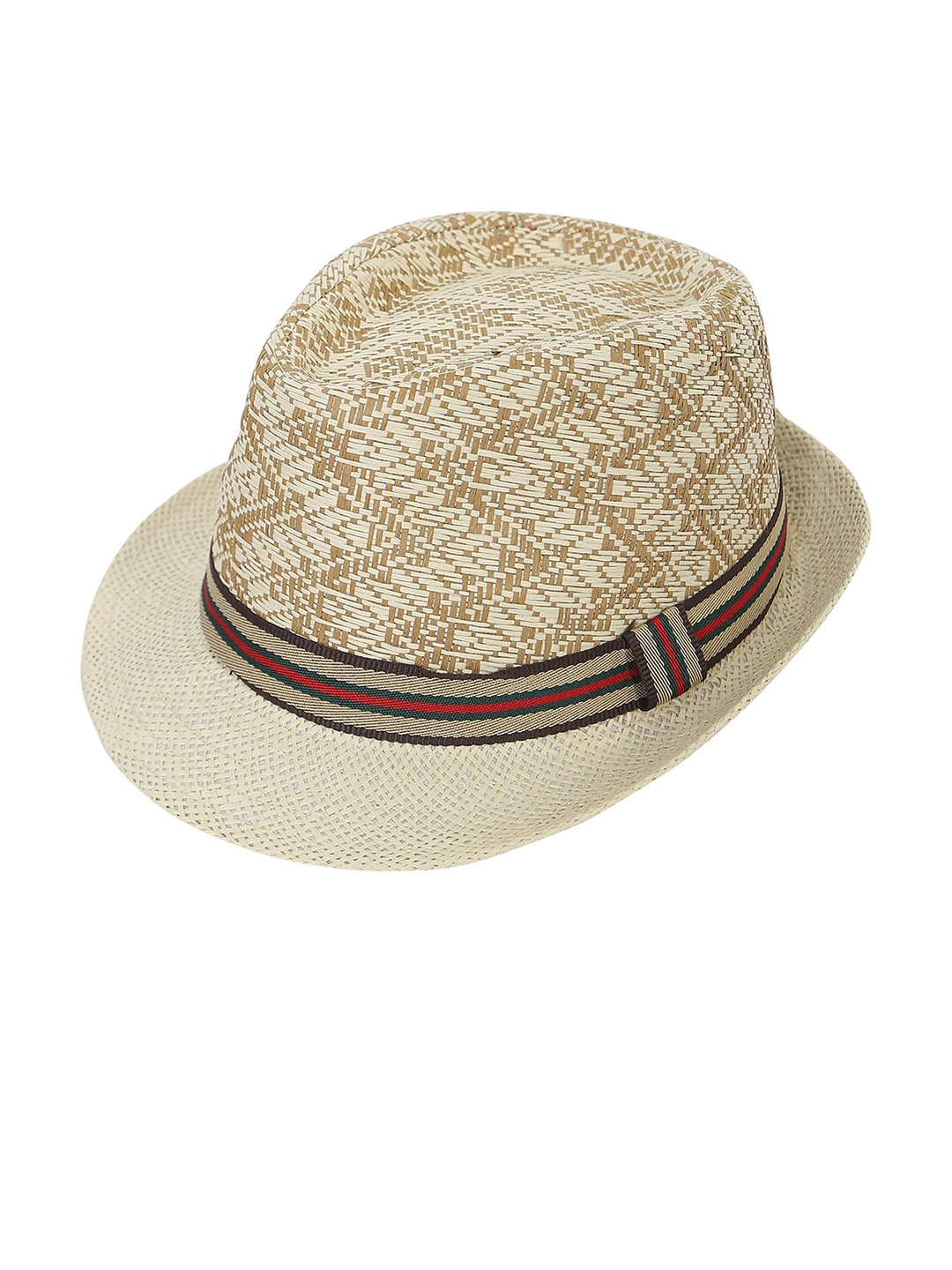 

FabSeasons Unisex Beige Self Design Fedora Hat