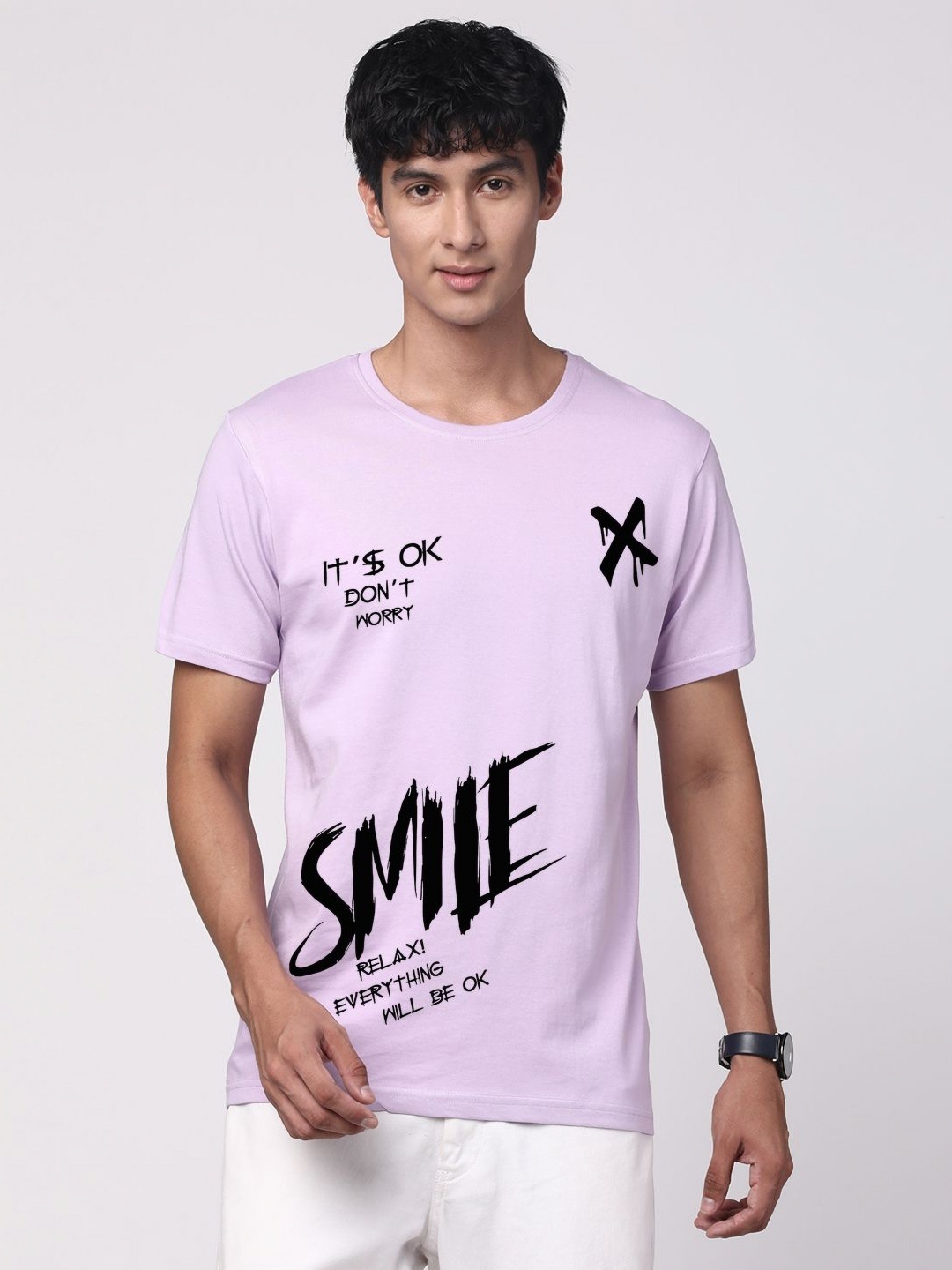 

ADRO Men Graphic Printed Round Neck Cotton T-shirt, Purple