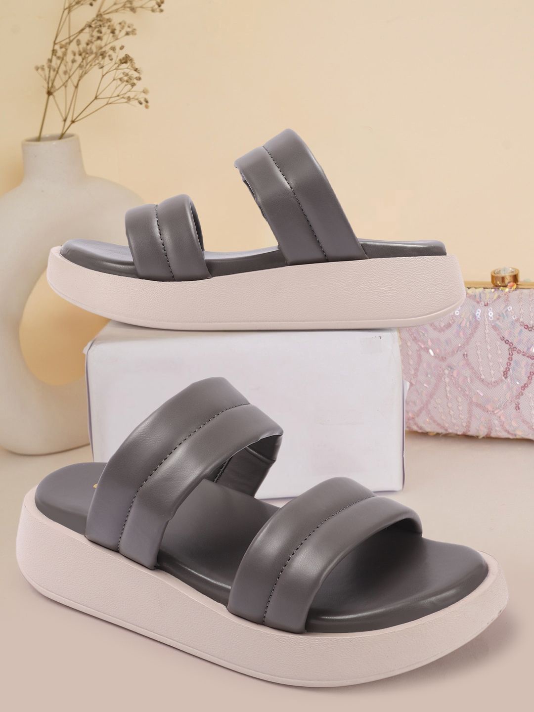 

Colo Women Open Toe Platform Sandals, Grey