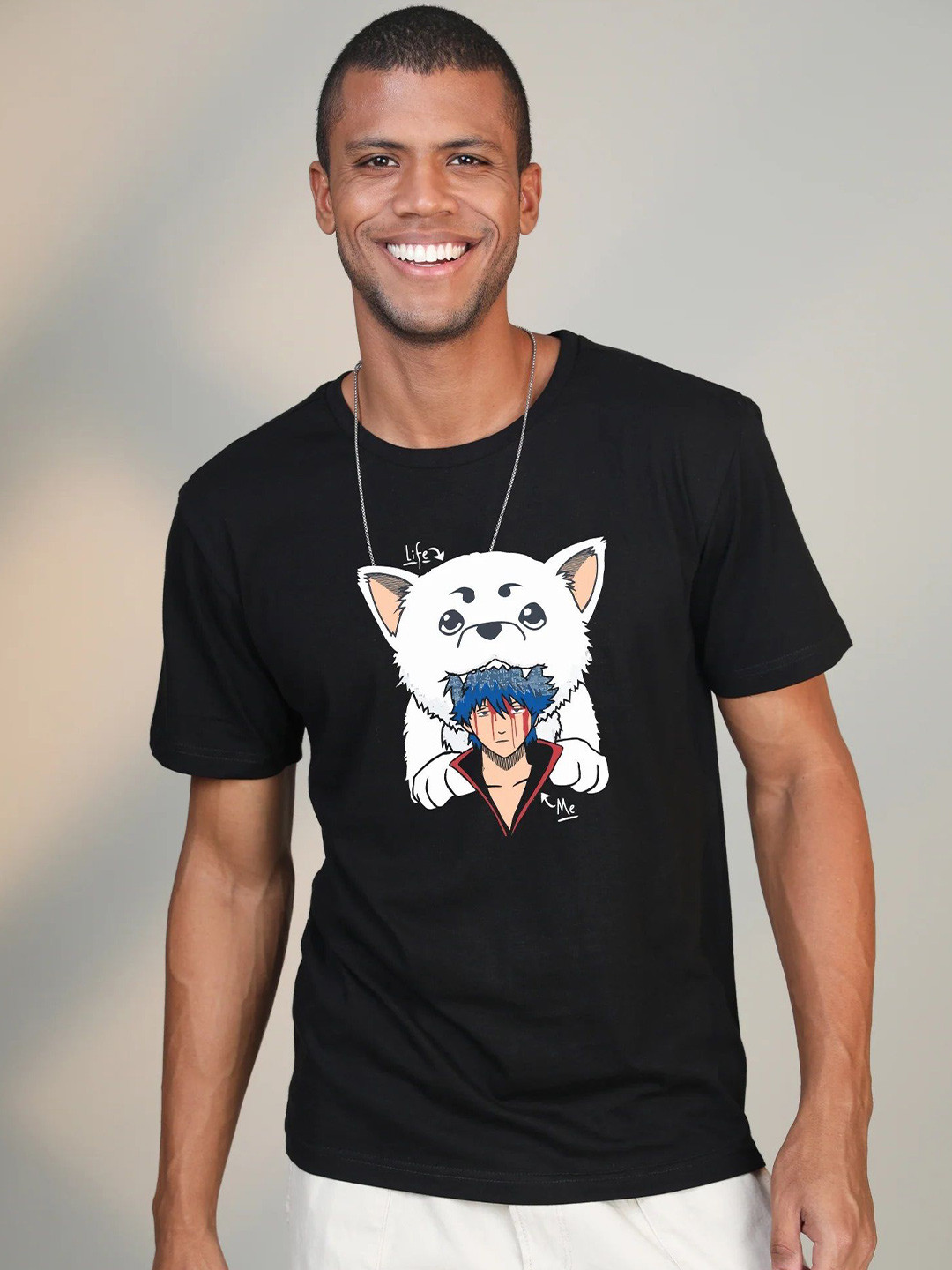 

BOTNIA Unisex Graphic Printed T-shirt, Black