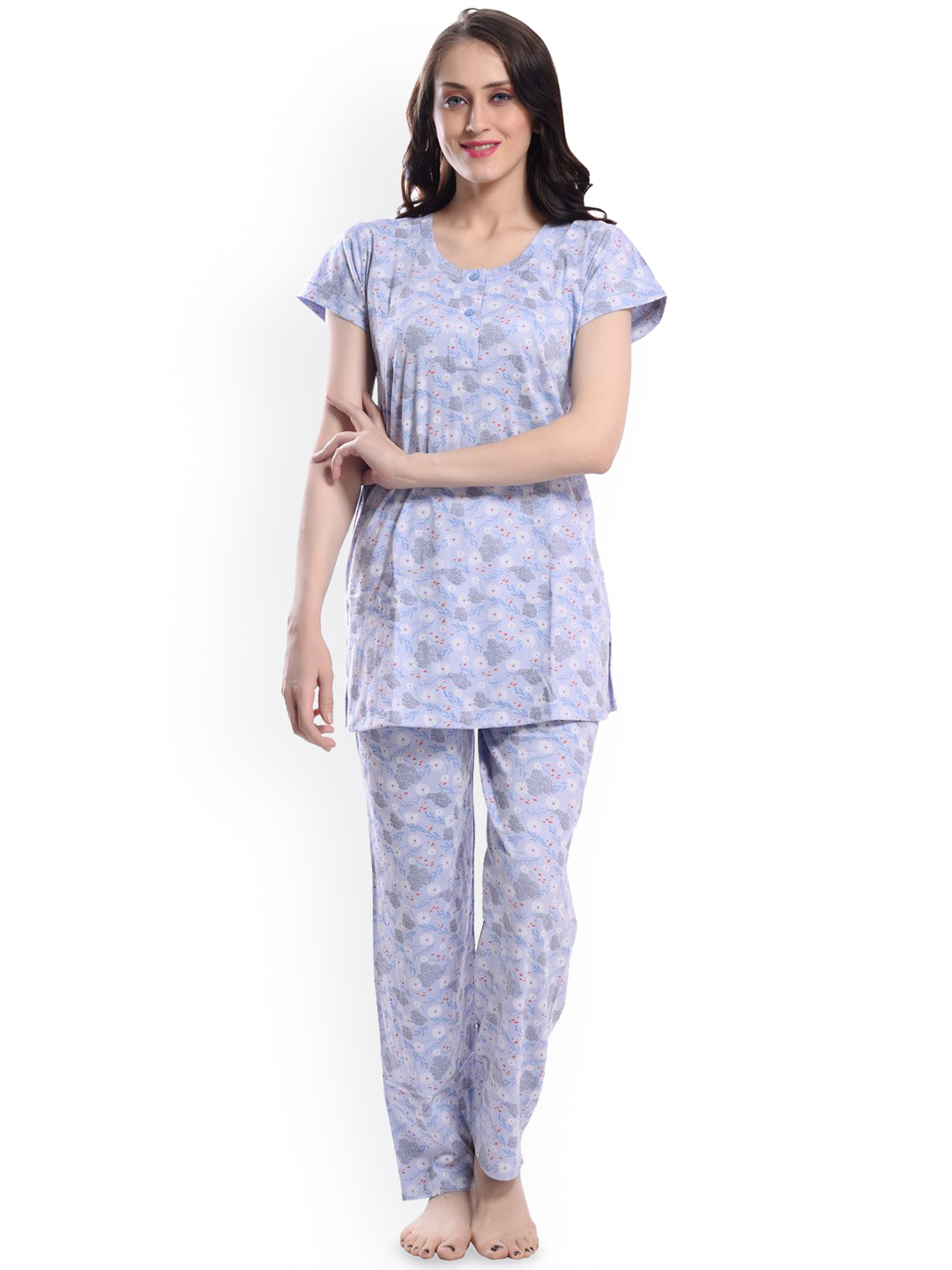 

SHYAM SONS FLAIR Women Printed Night suit, Blue