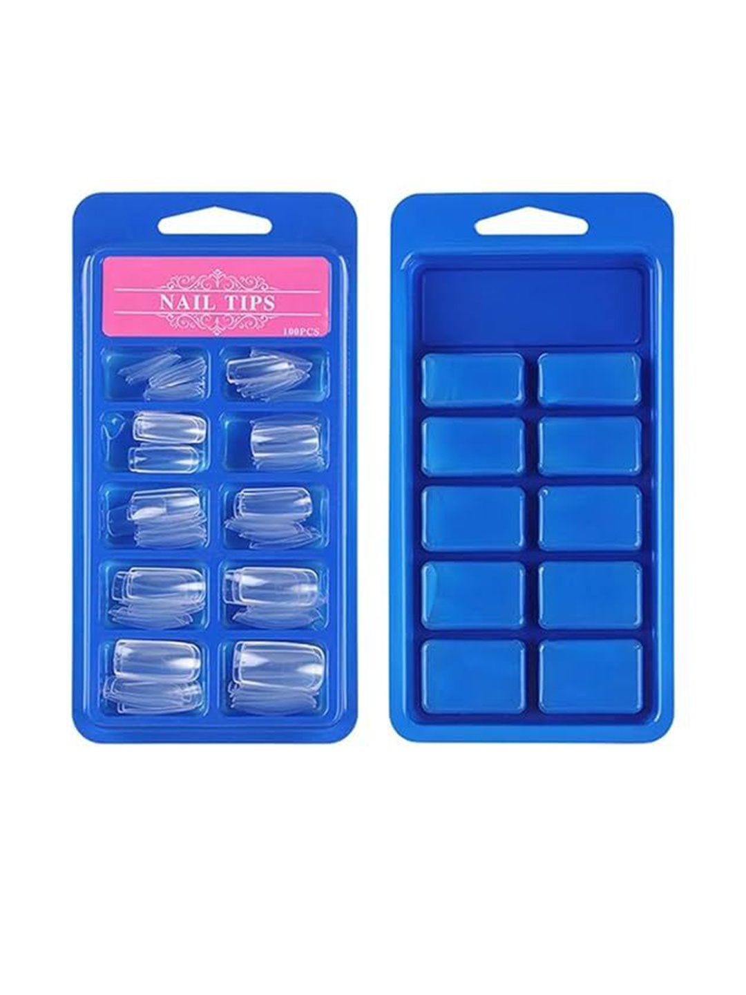 

YELGO Set of 100 Artificial Reusable Nails With Nail Glue, Transparent