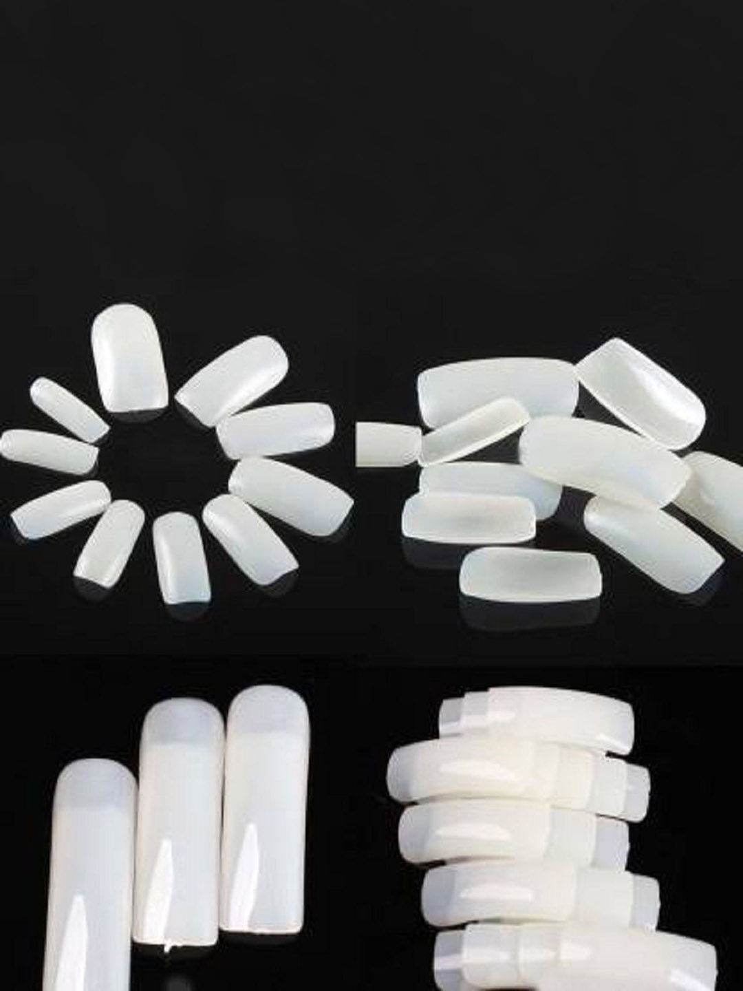 

YELGO Set Of 100 Artificial Reusable Nails With Nail Glue, White