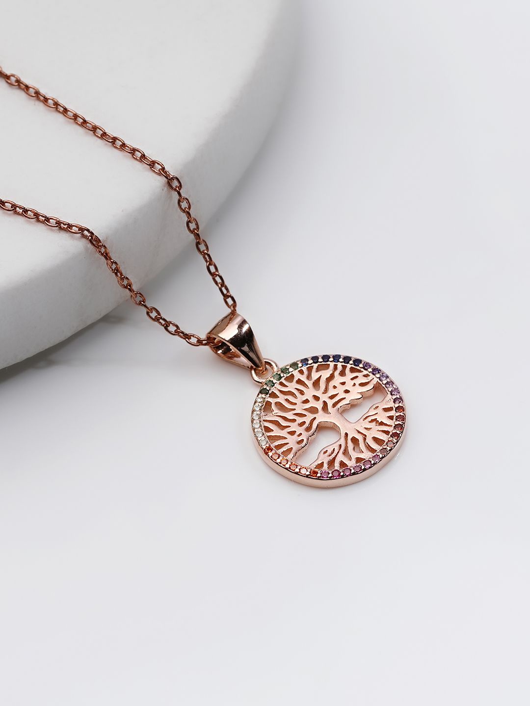 

GIVA Rose Gold Plated 925 Silver Pendant with Chain