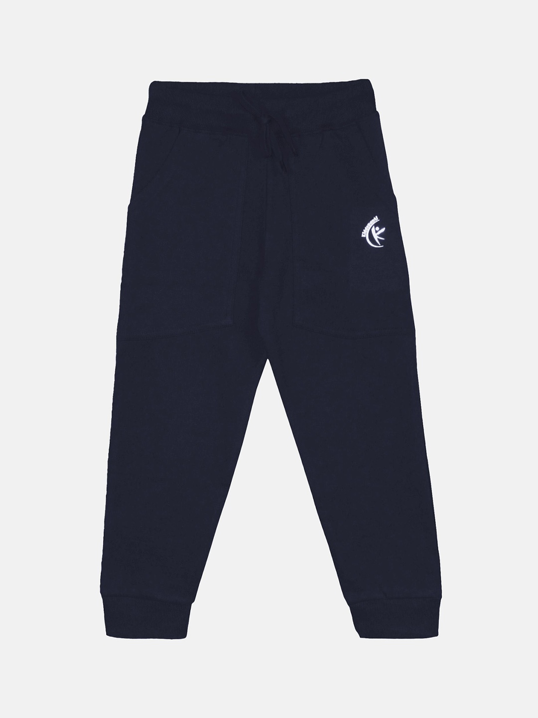 

KiddoPanti Unisex Mid-Rise Solid Joggers, Navy blue