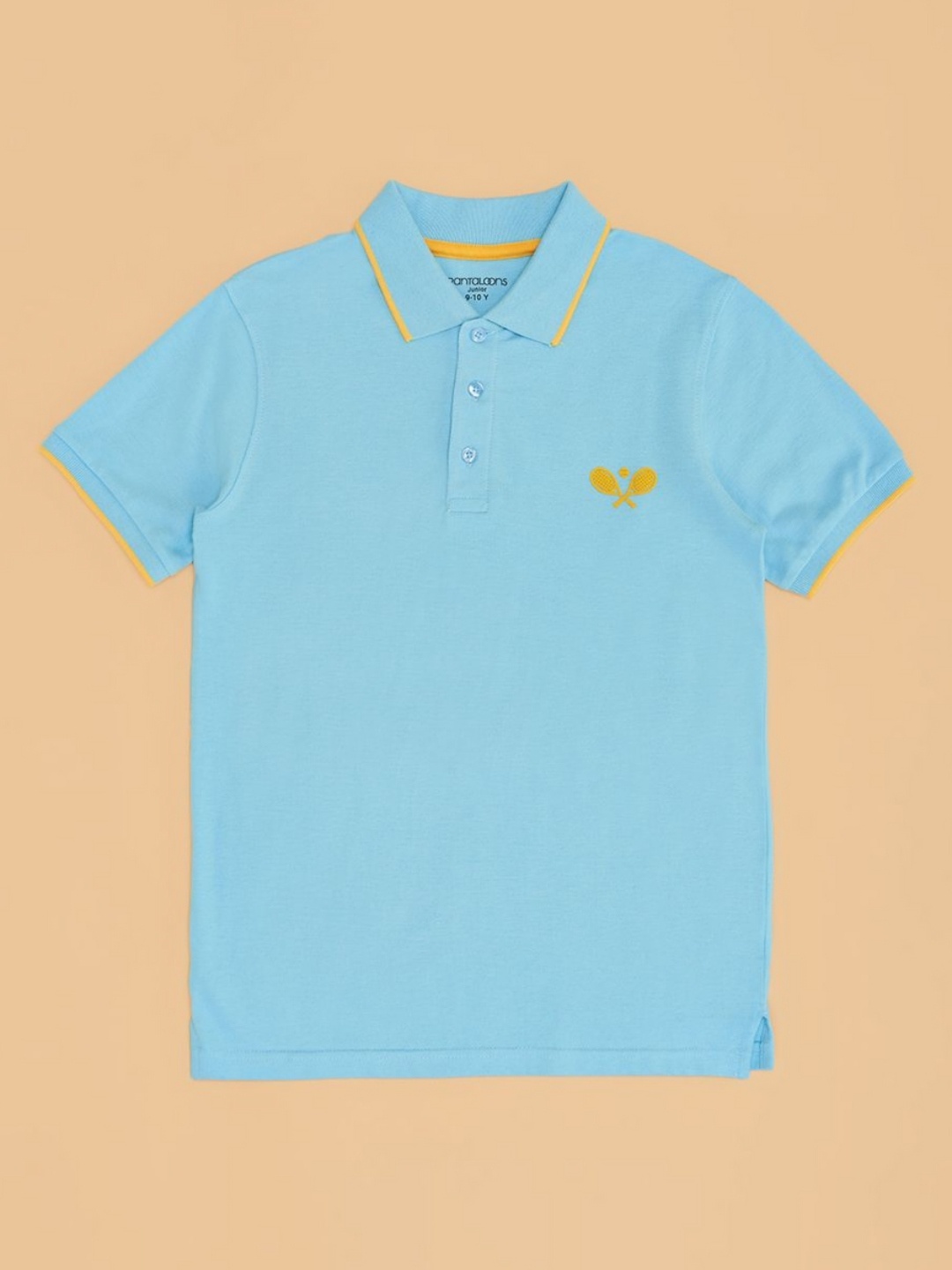 

Pantaloons Junior Boys Solid Polo Collar Cotton T-shirt, Blue