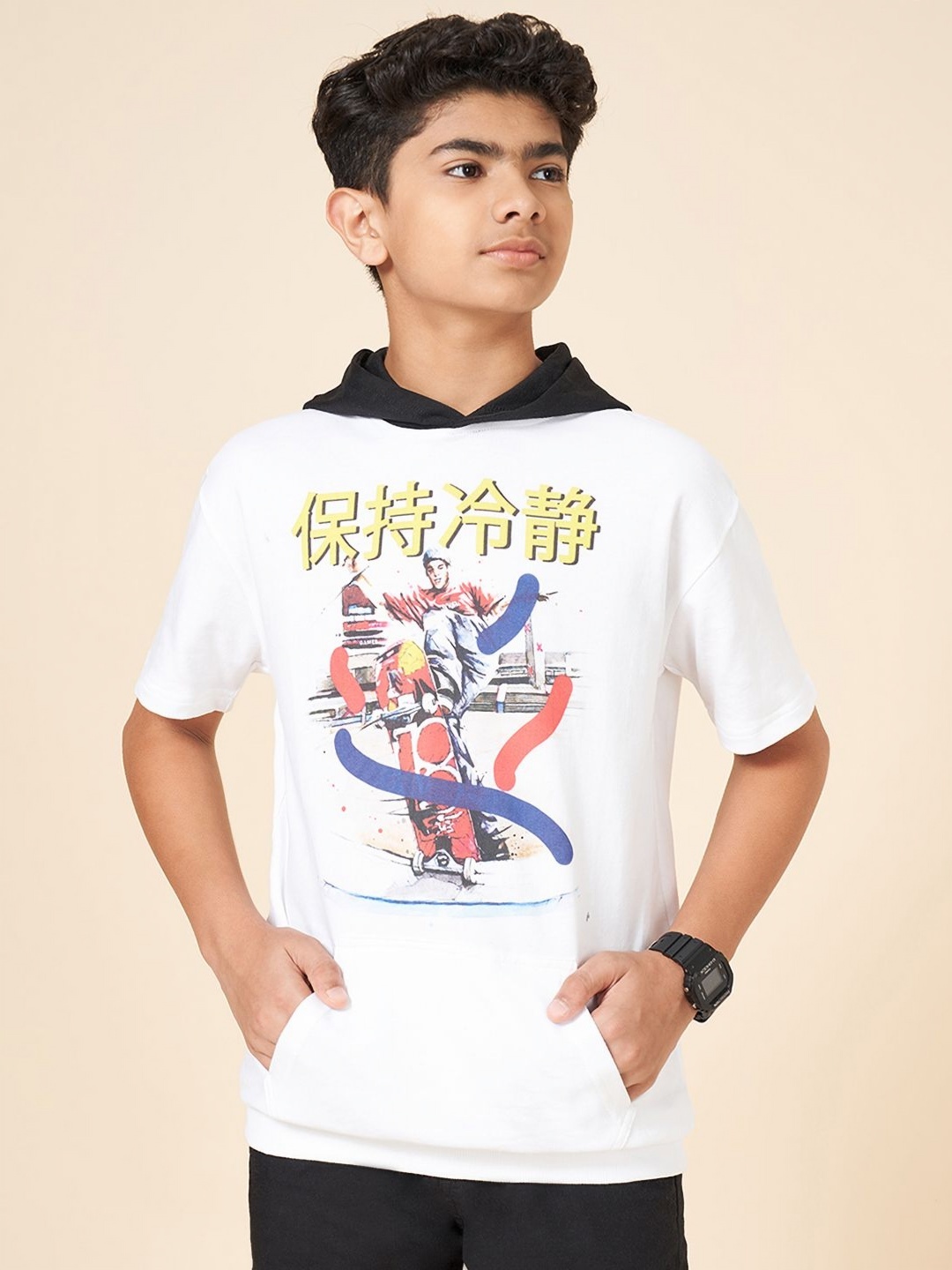 

Coolsters by Pantaloons Boys Graphic Printed Round Neck Cotton T-shirt, White
