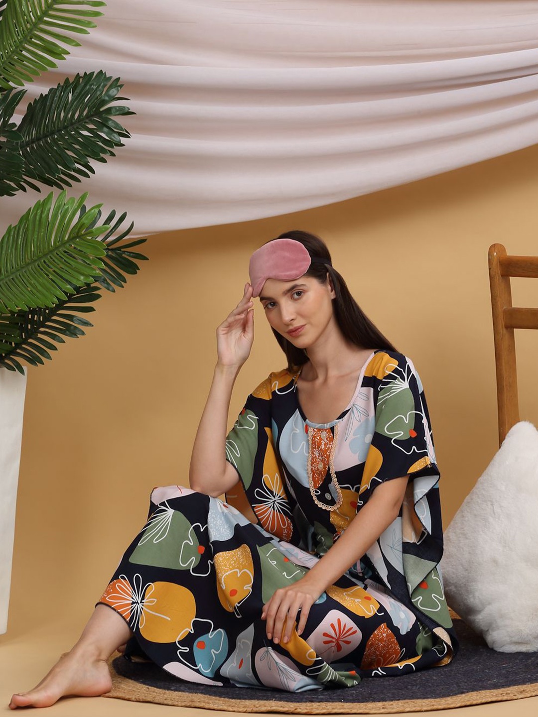 

Sweet Dreams Floral Printed Maxi Nightdress, Navy blue
