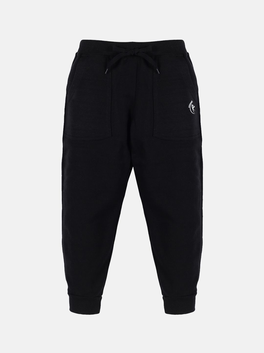 

KiddoPanti Kids Unisex Solid Cotton Mid-Rise Joggers, Black