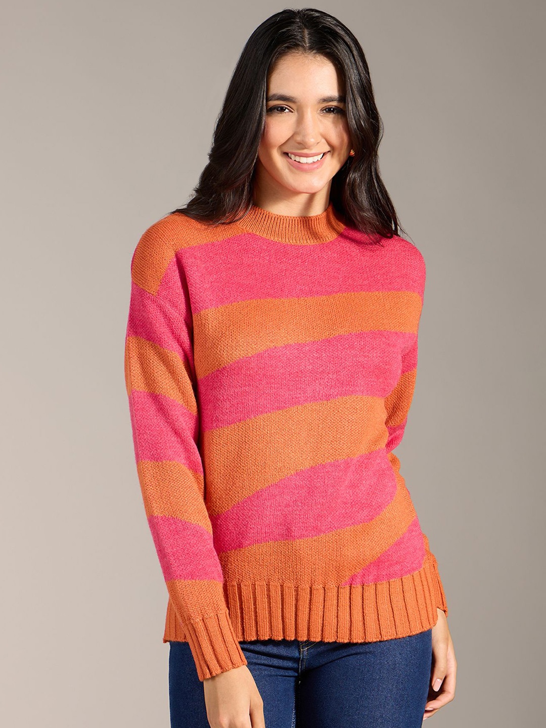 

20Dresses Women Striped Pullover, Orange