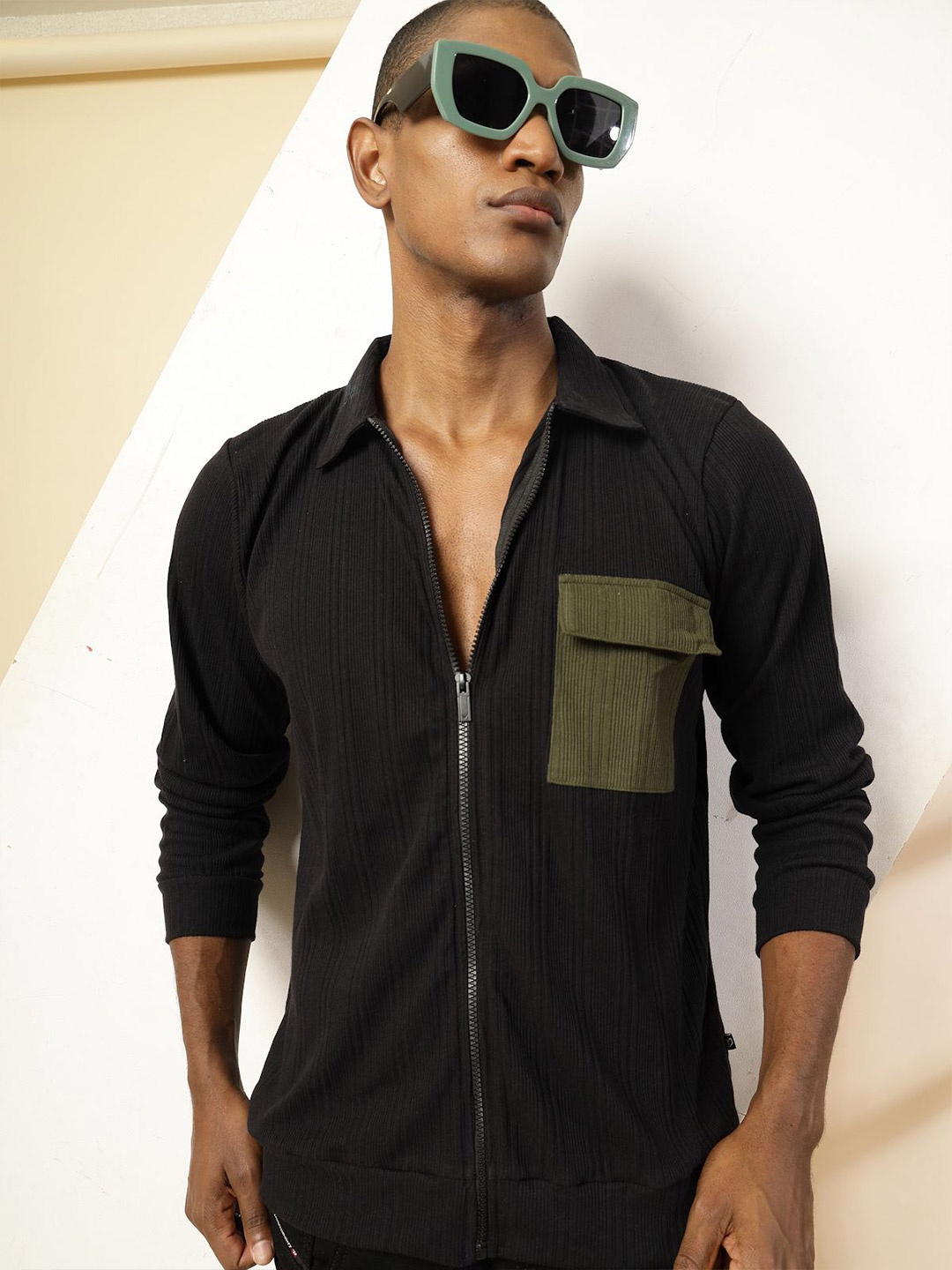 

Rigo Men Polo Collar T-shirt, Black