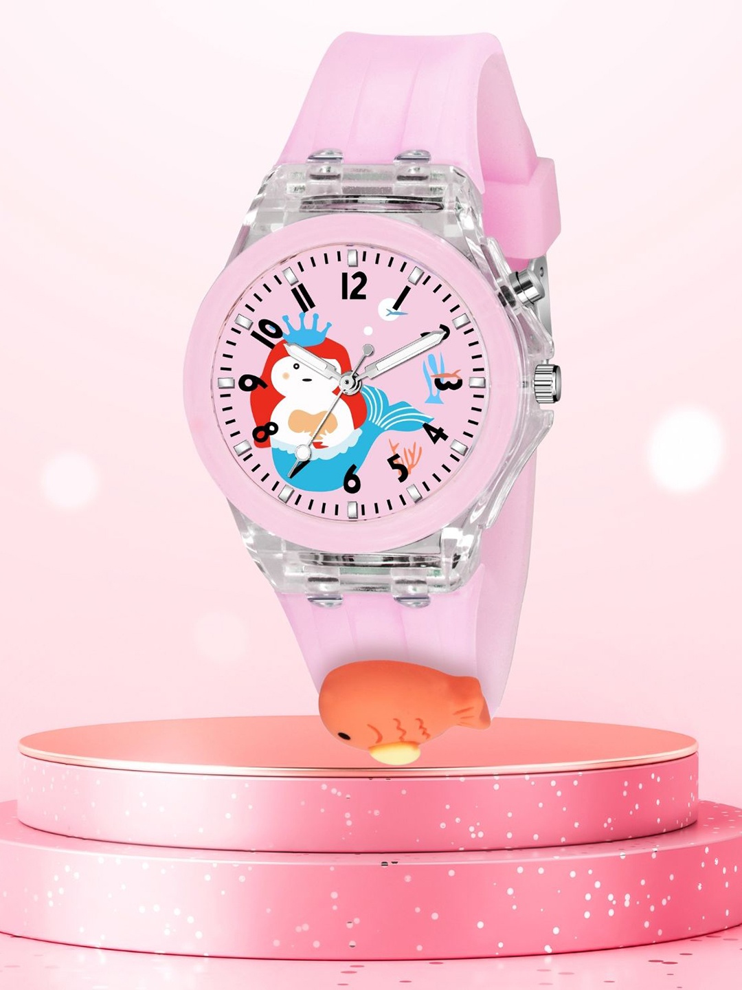 

SWADESI STUFF Unisex Kids Dial & Straps Analogue Multi Function Watch MULTI LIGHT FISH, Pink