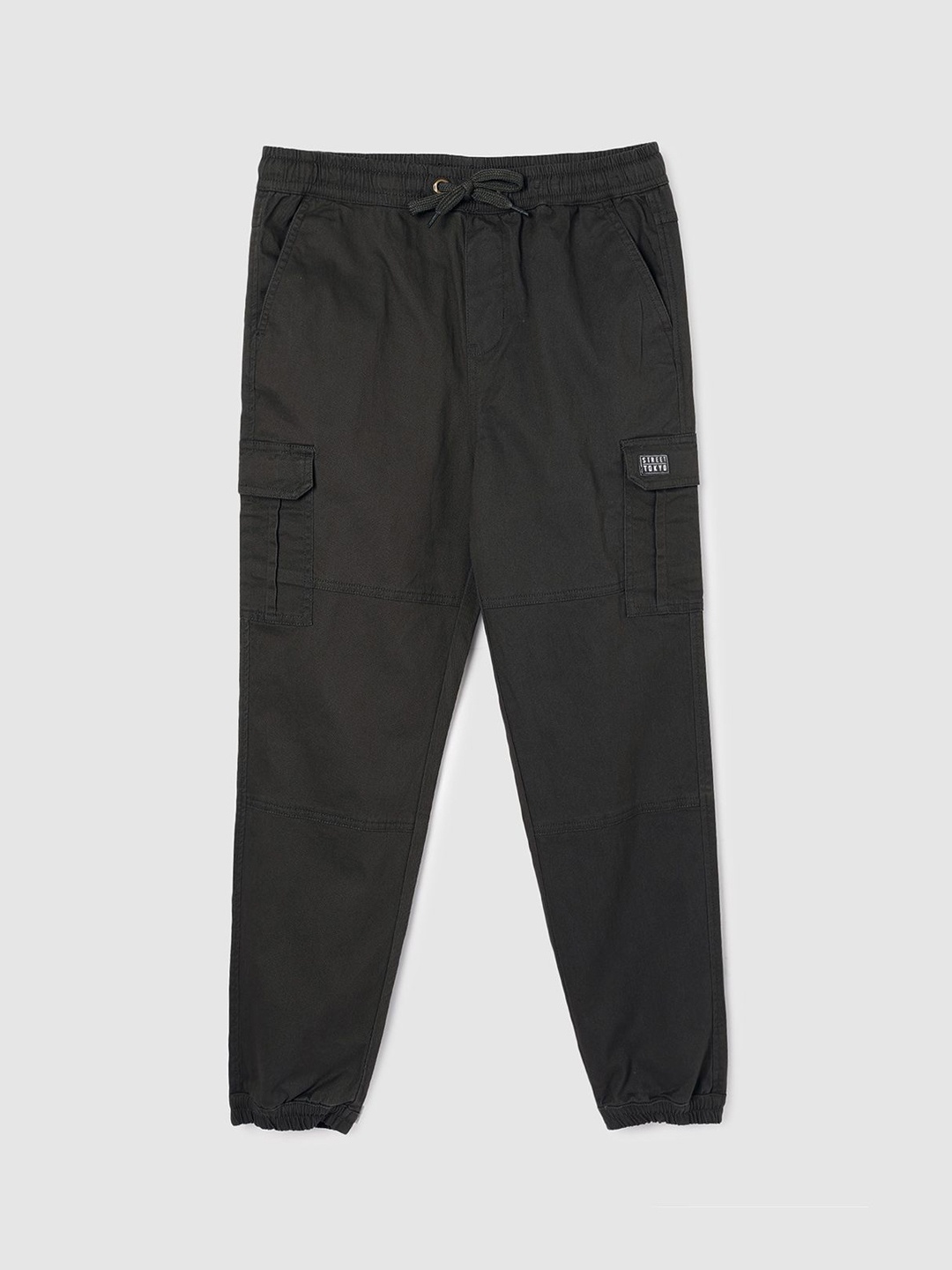 

max Boys Solid Regular Fit Mid-Rise Joggers Trousers, Grey